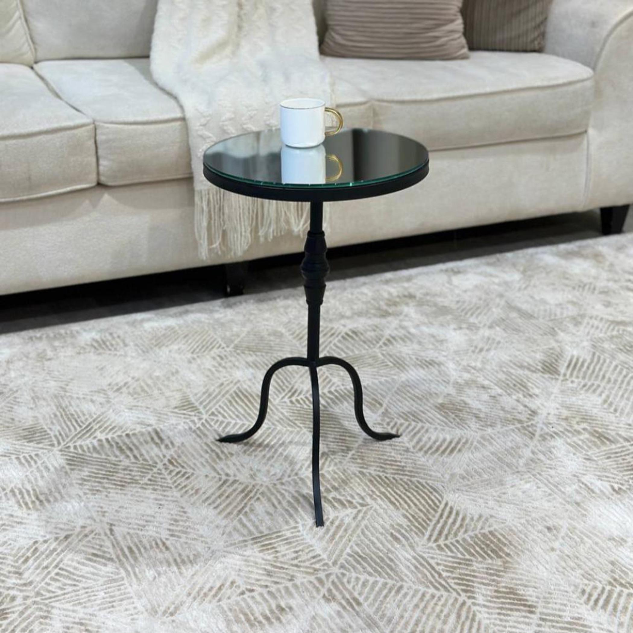 Glass Top Side Table with Pedestal Base - 35x35x55 cms-furniture-livingroom-sideandendtables-image-4