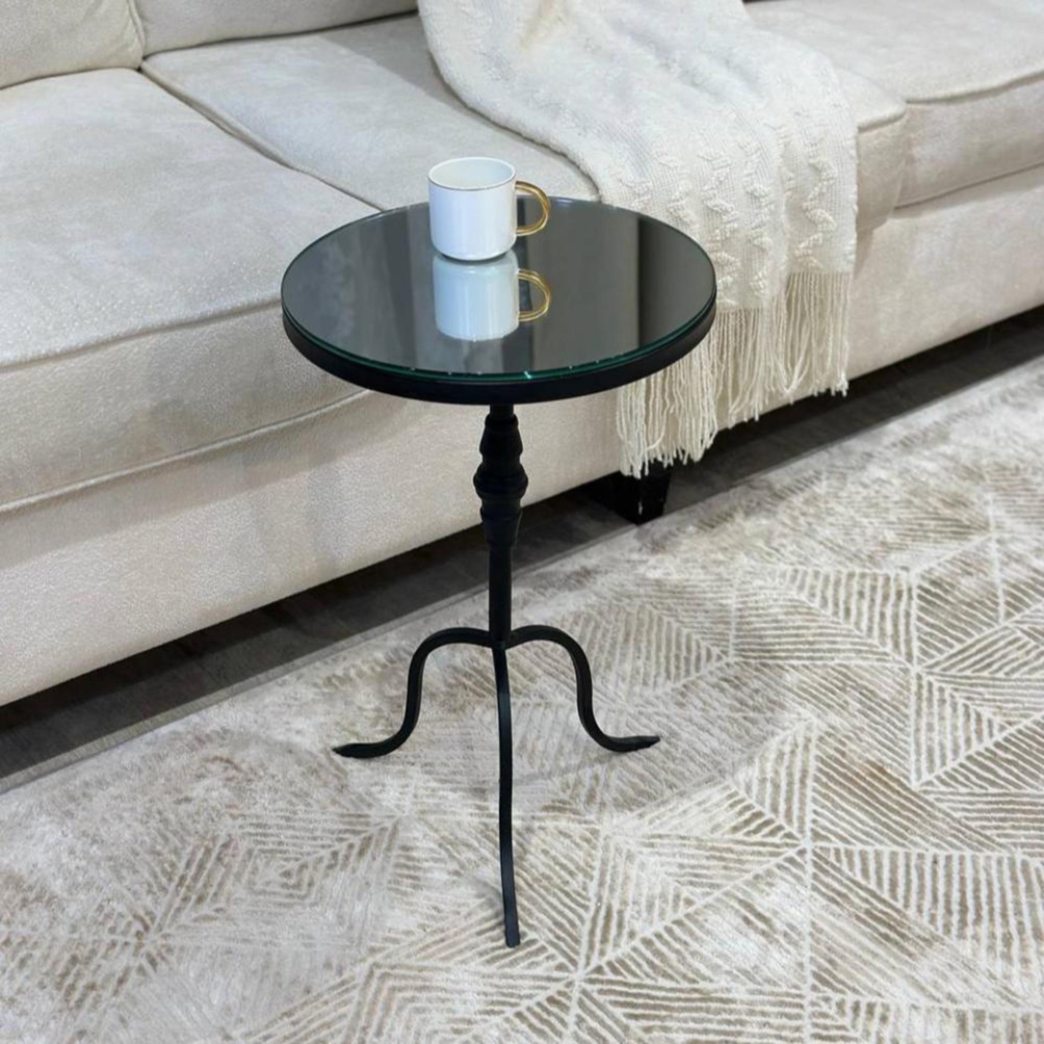 Glass Top Side Table with Pedestal Base - 35x35x55 cms-furniture-livingroom-sideandendtables-image-5