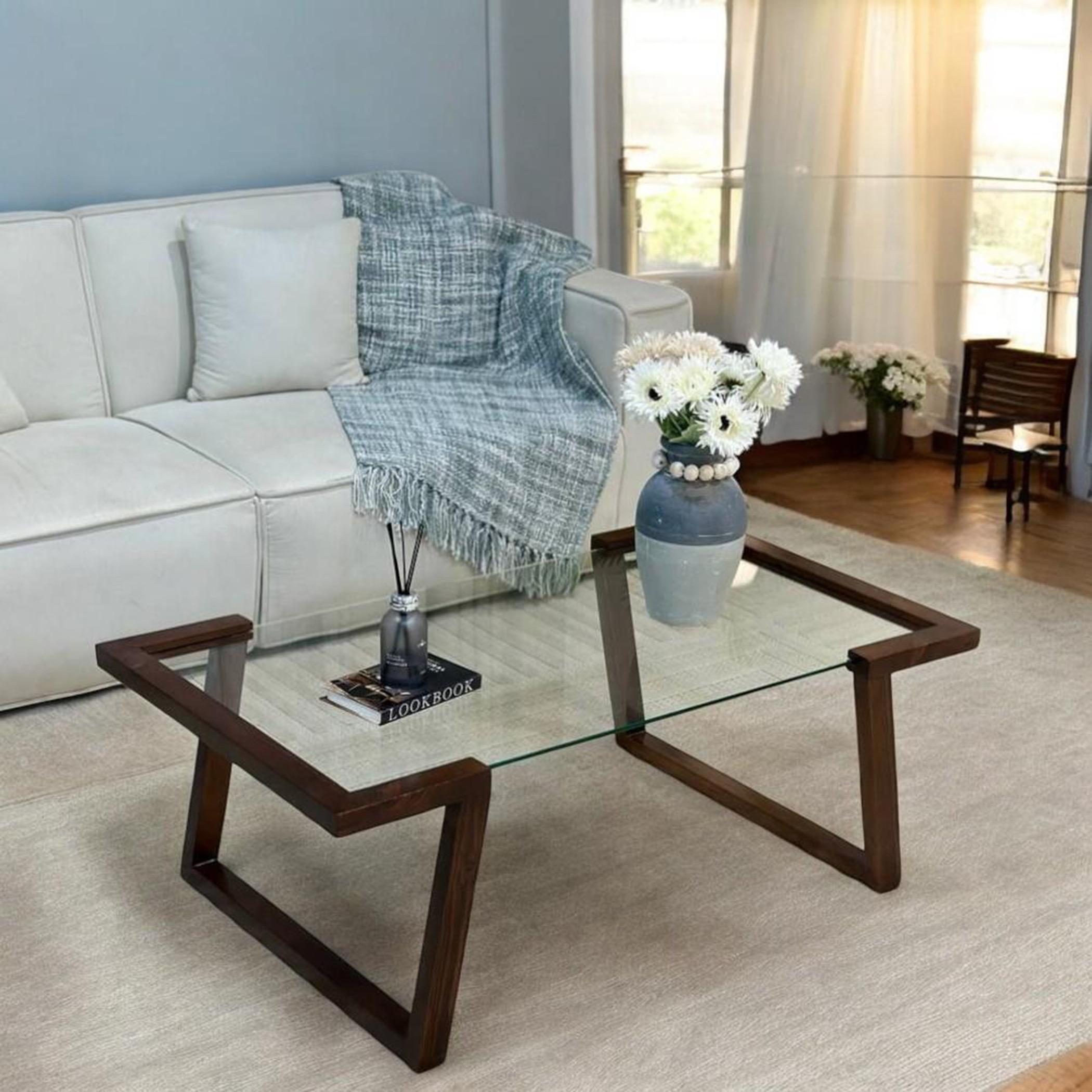 Glass Top Coffee Table - 120x70x45 cms-furniture-livingroom-coffeetables-image-1