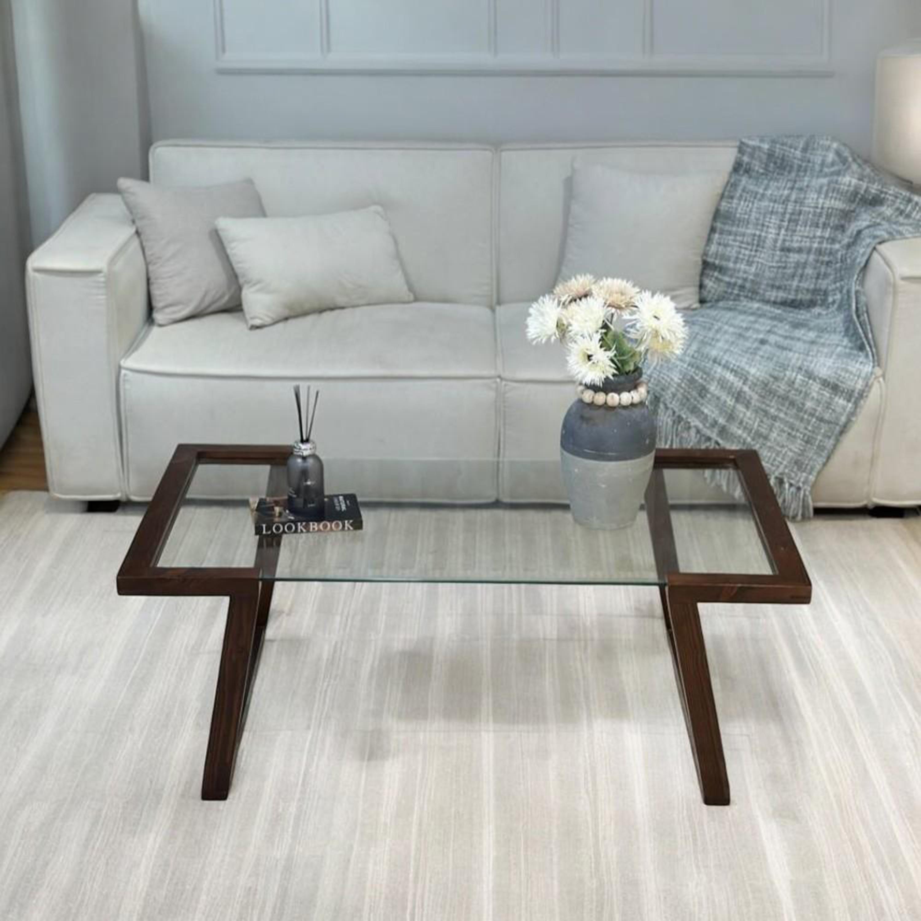 Glass Top Coffee Table - 120x70x45 cms-furniture-livingroom-coffeetables-image-2