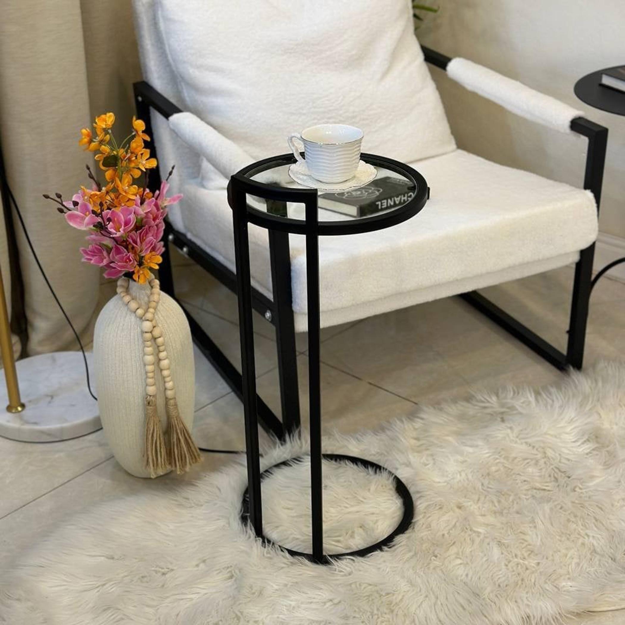 Glass Top Side Table - 35x35x60 cms-furniture-livingroom-coffeetables-image-1