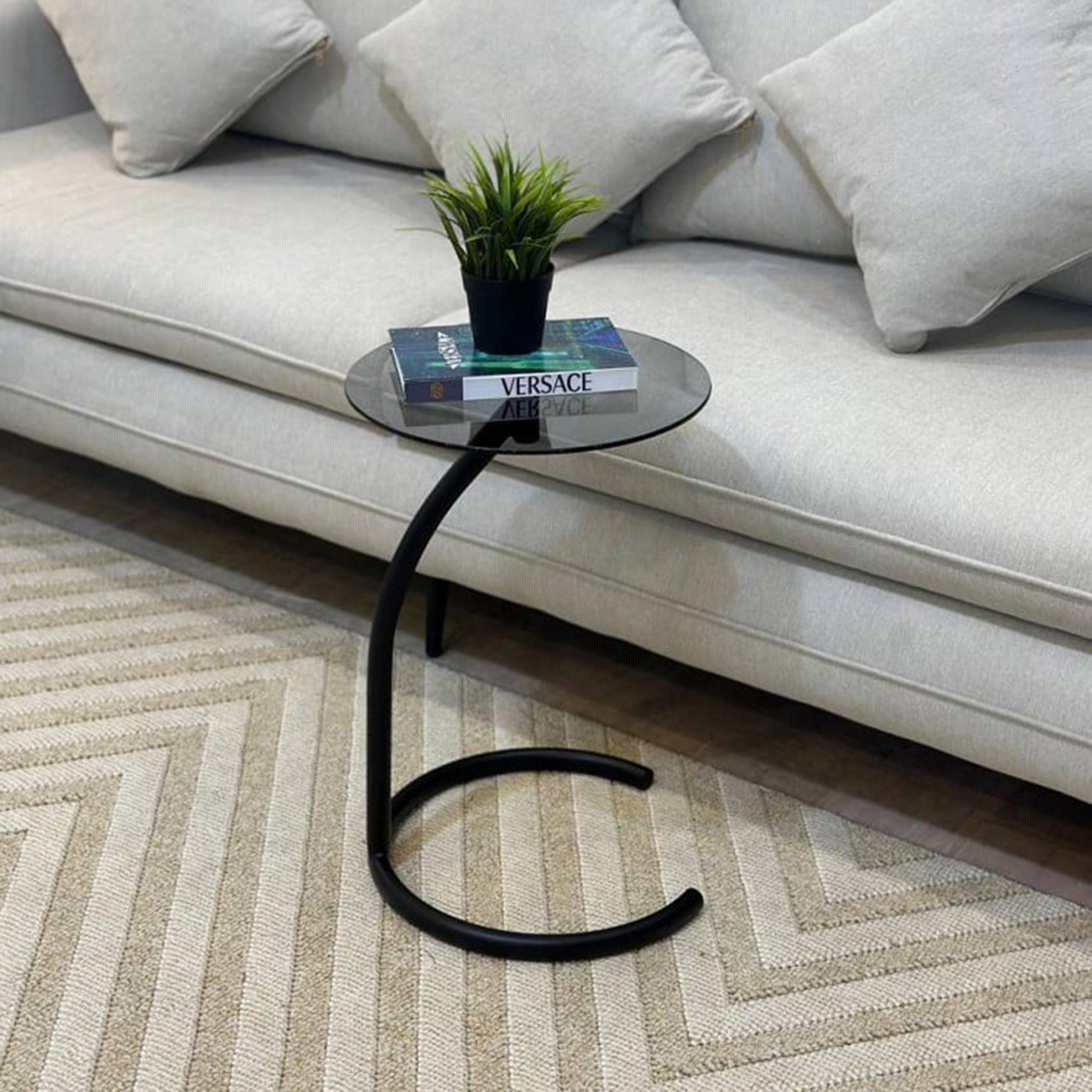 Glass Top Side Table with Pedestal Base - 35x835x55 cms-furniture-livingroom-coffeetables-image-1