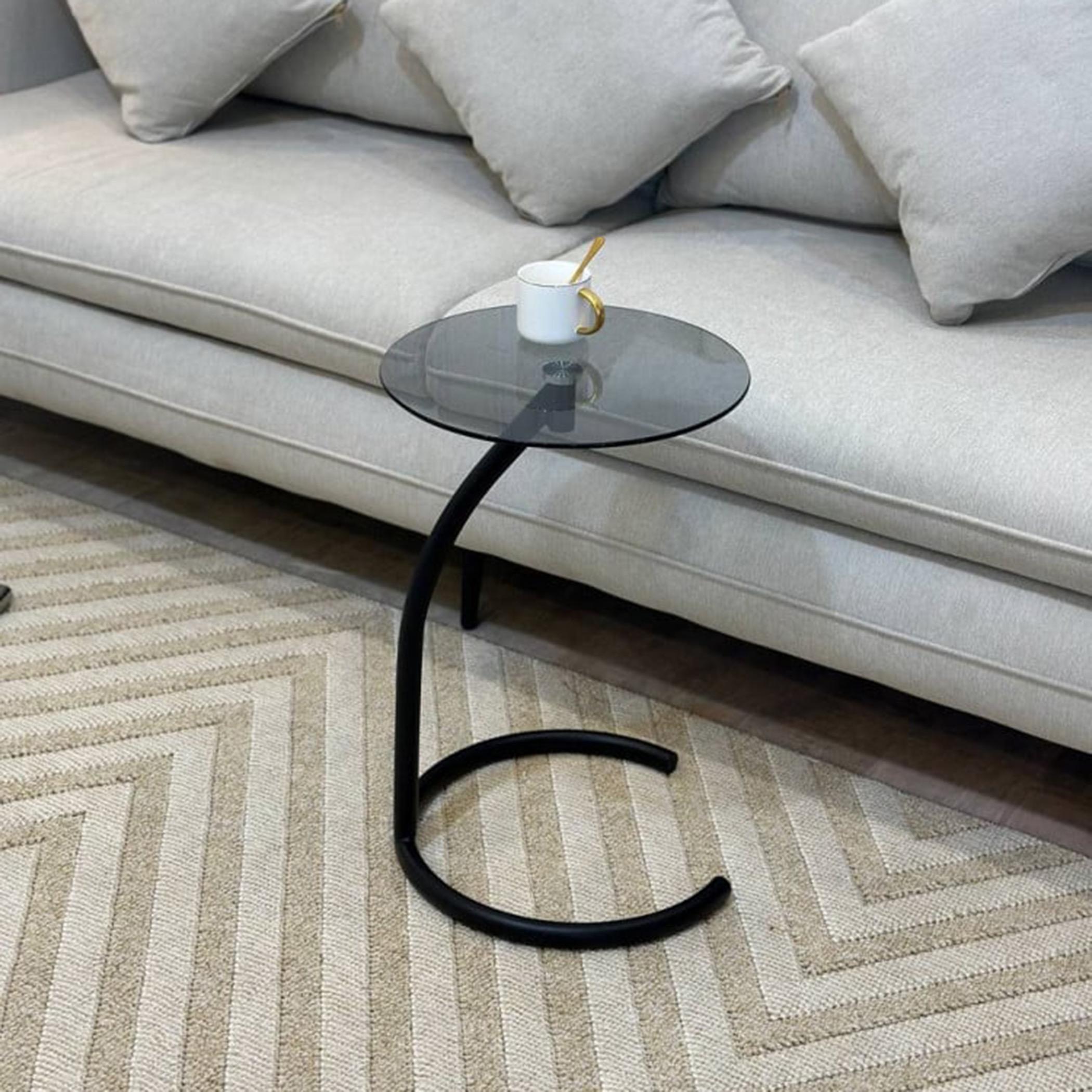 Glass Top Side Table with Pedestal Base - 35x835x55 cms-furniture-livingroom-coffeetables-image-2