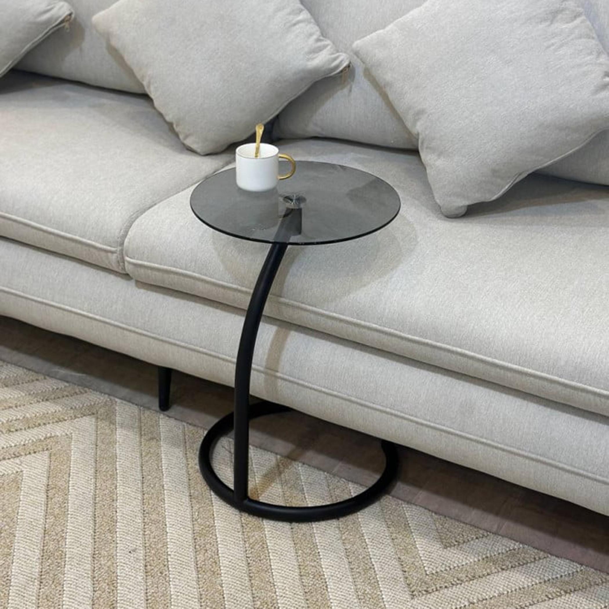 Glass Top Side Table with Pedestal Base - 35x835x55 cms-furniture-livingroom-coffeetables-image-3