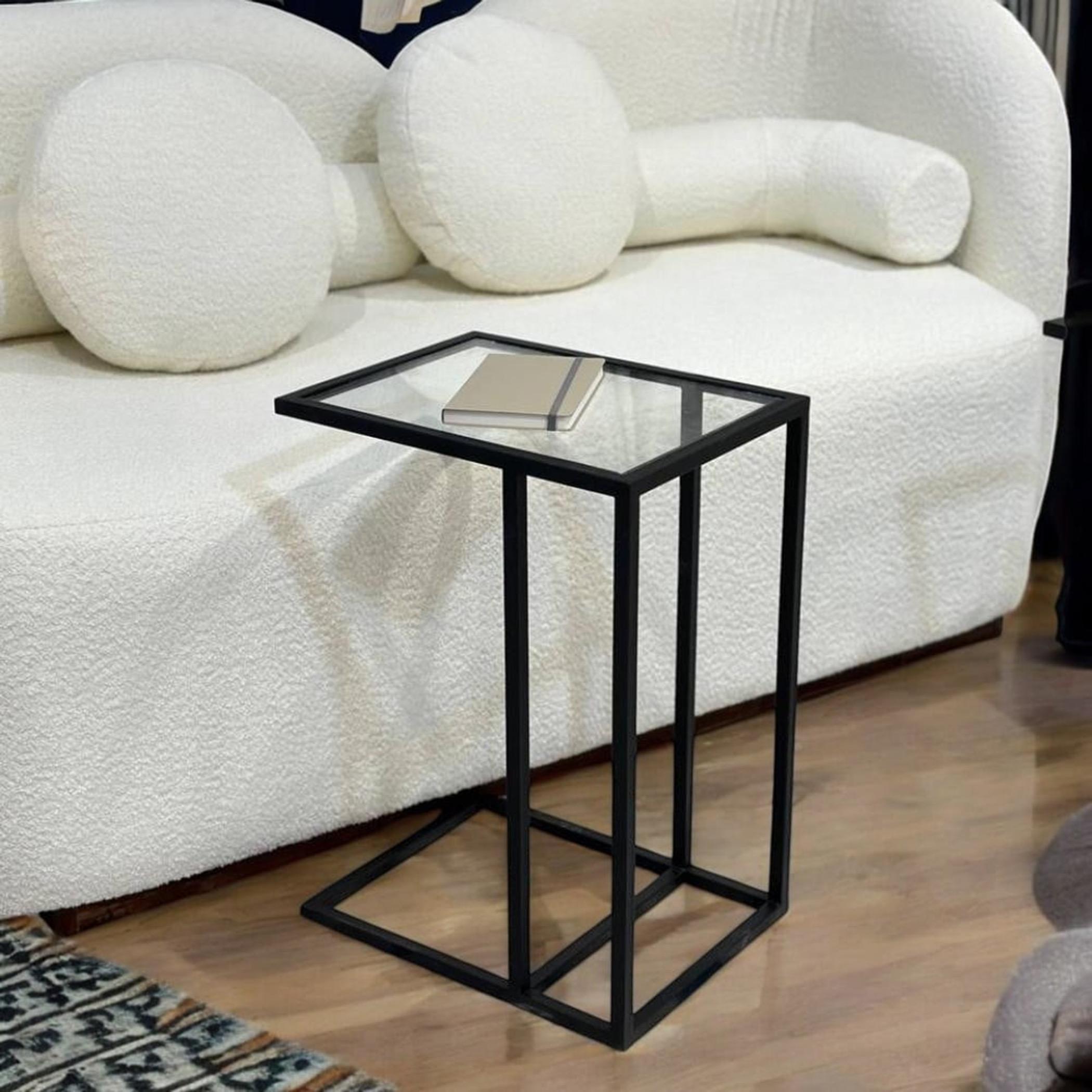 Glass Top Side Table - 30x40x55 cms-furniture-livingroom-sideandendtables-image-1