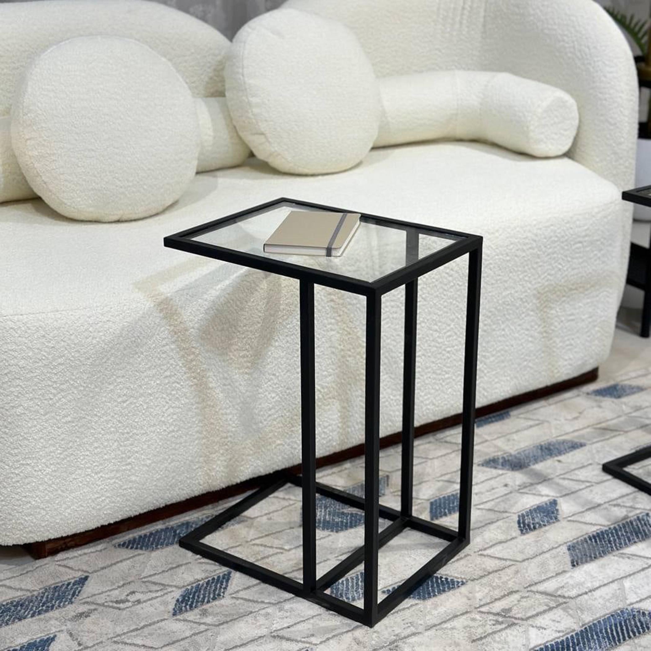 Glass Top Side Table - 30x40x55 cms-furniture-livingroom-sideandendtables-image-2