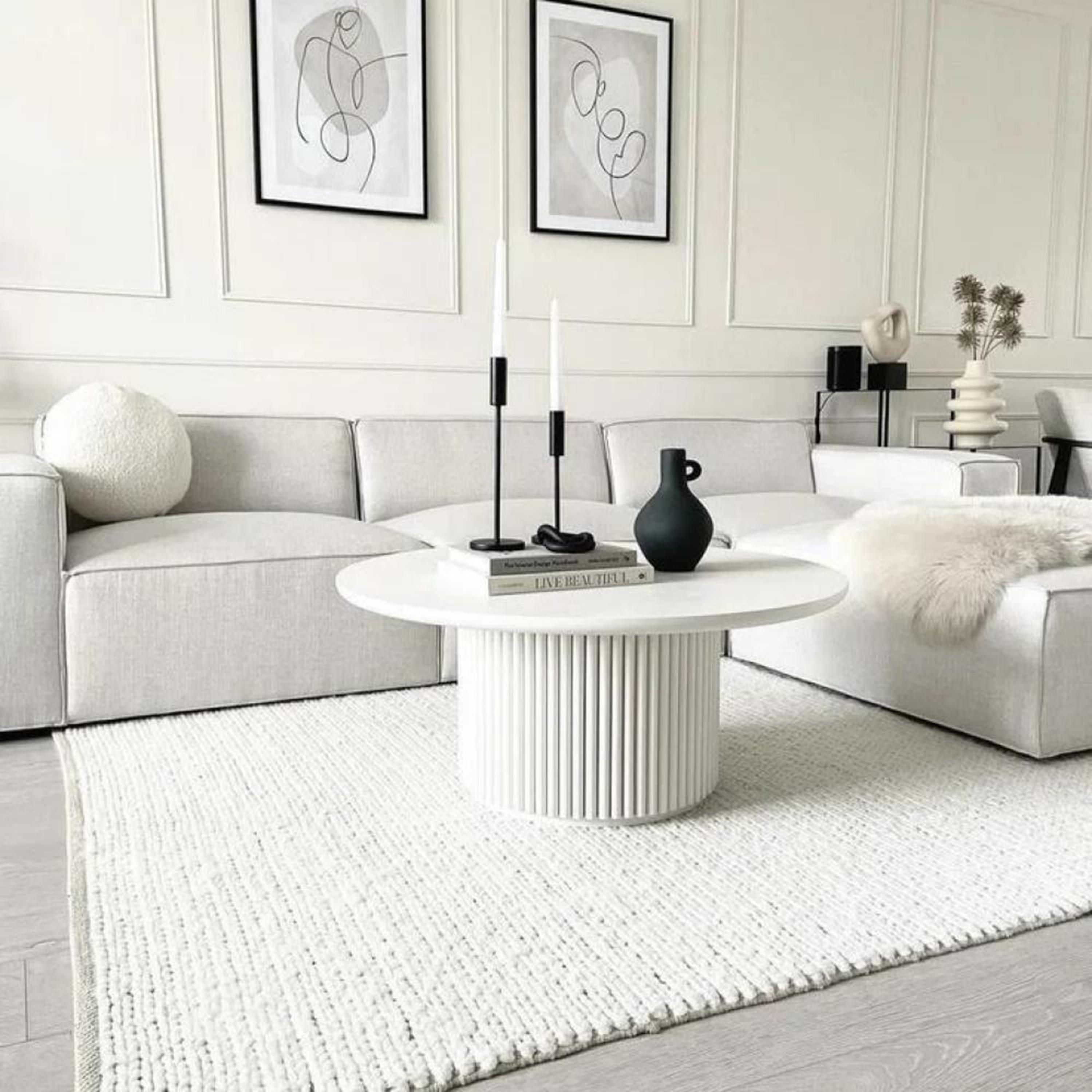 Wooden Top Coffee Table with Pedestal Base  - 80x80x50 cms-furniture-livingroom-coffeetables-image-1