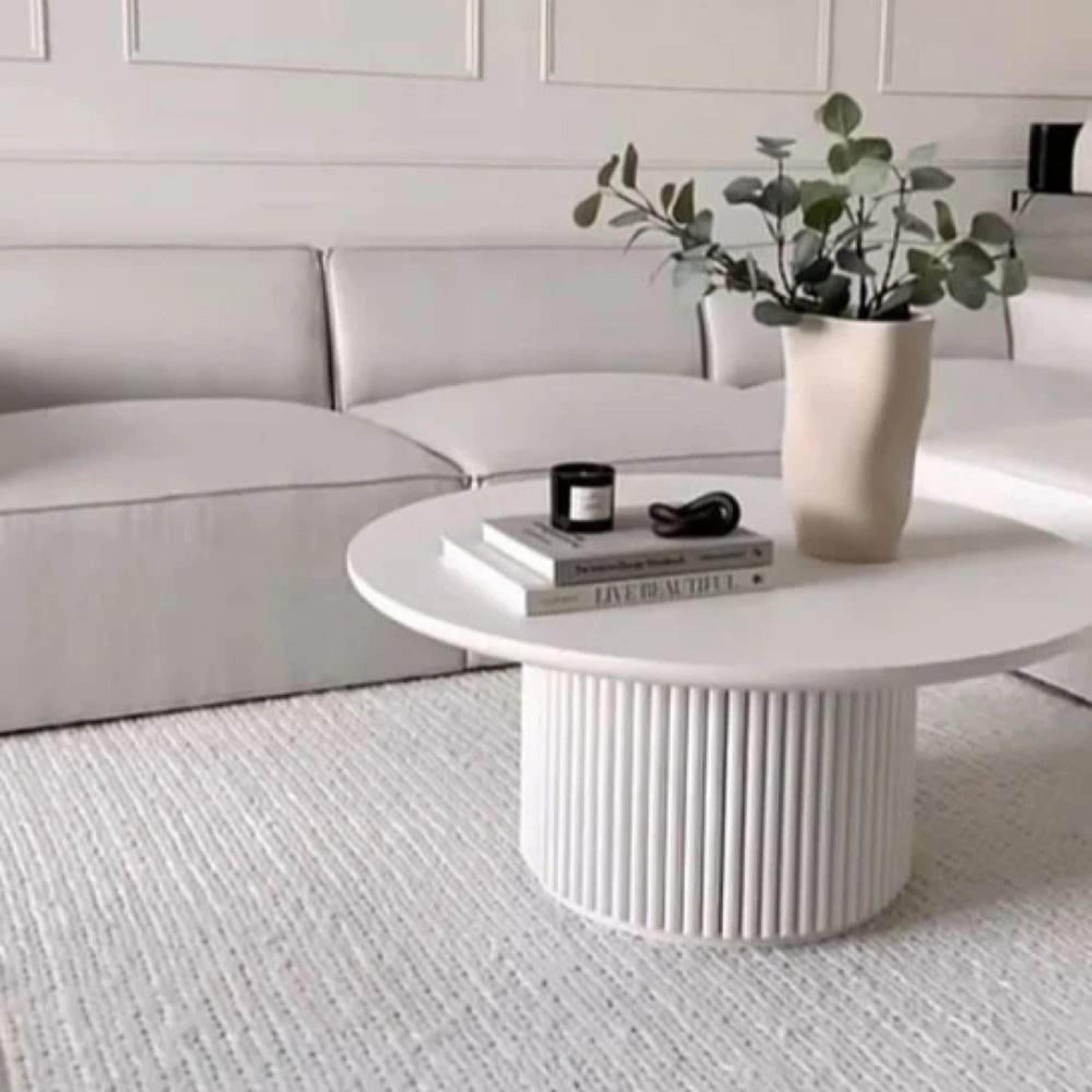 Wooden Top Coffee Table with Pedestal Base  - 80x80x50 cms-furniture-livingroom-coffeetables-image-2