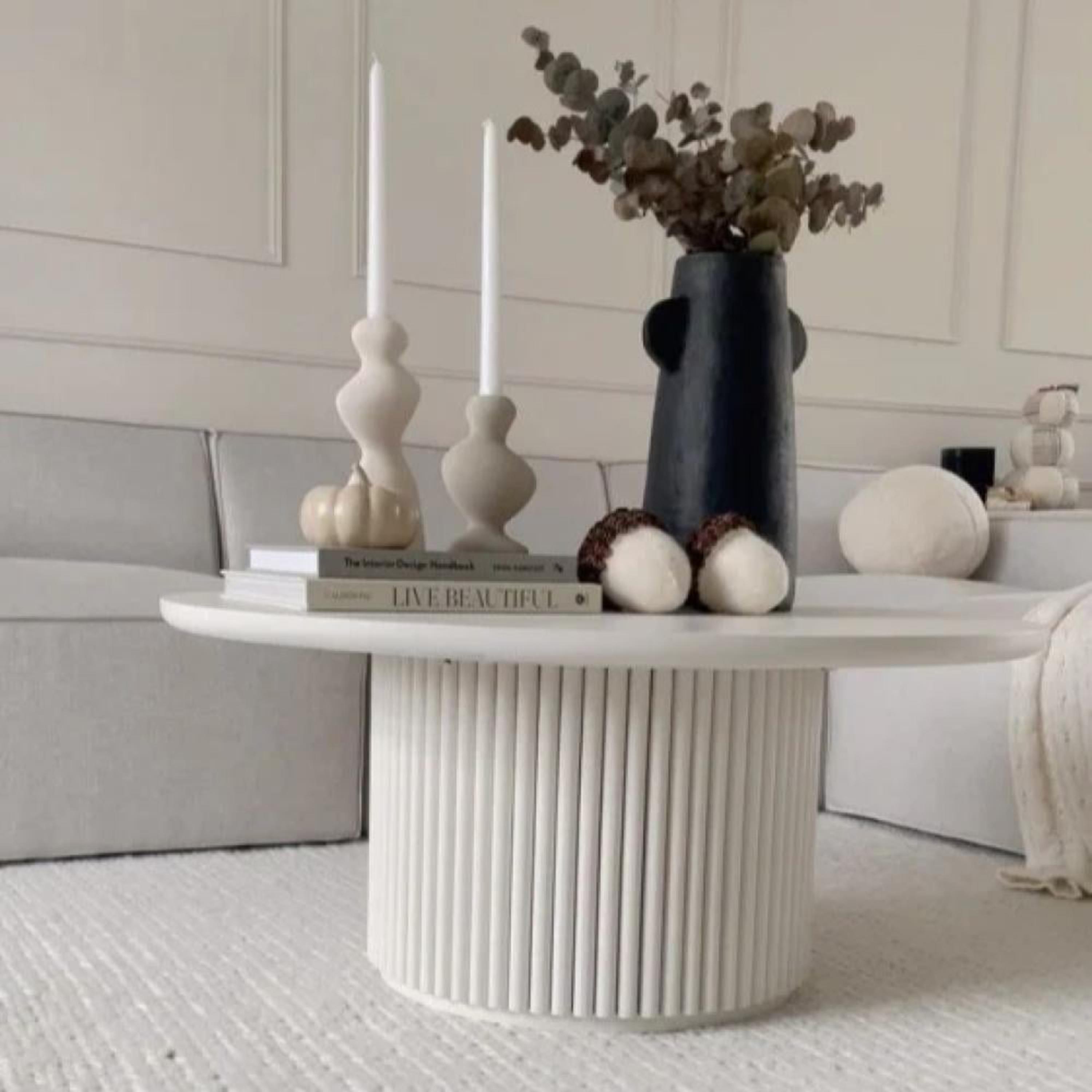 Wooden Top Coffee Table with Pedestal Base  - 80x80x50 cms-furniture-livingroom-coffeetables-image-3