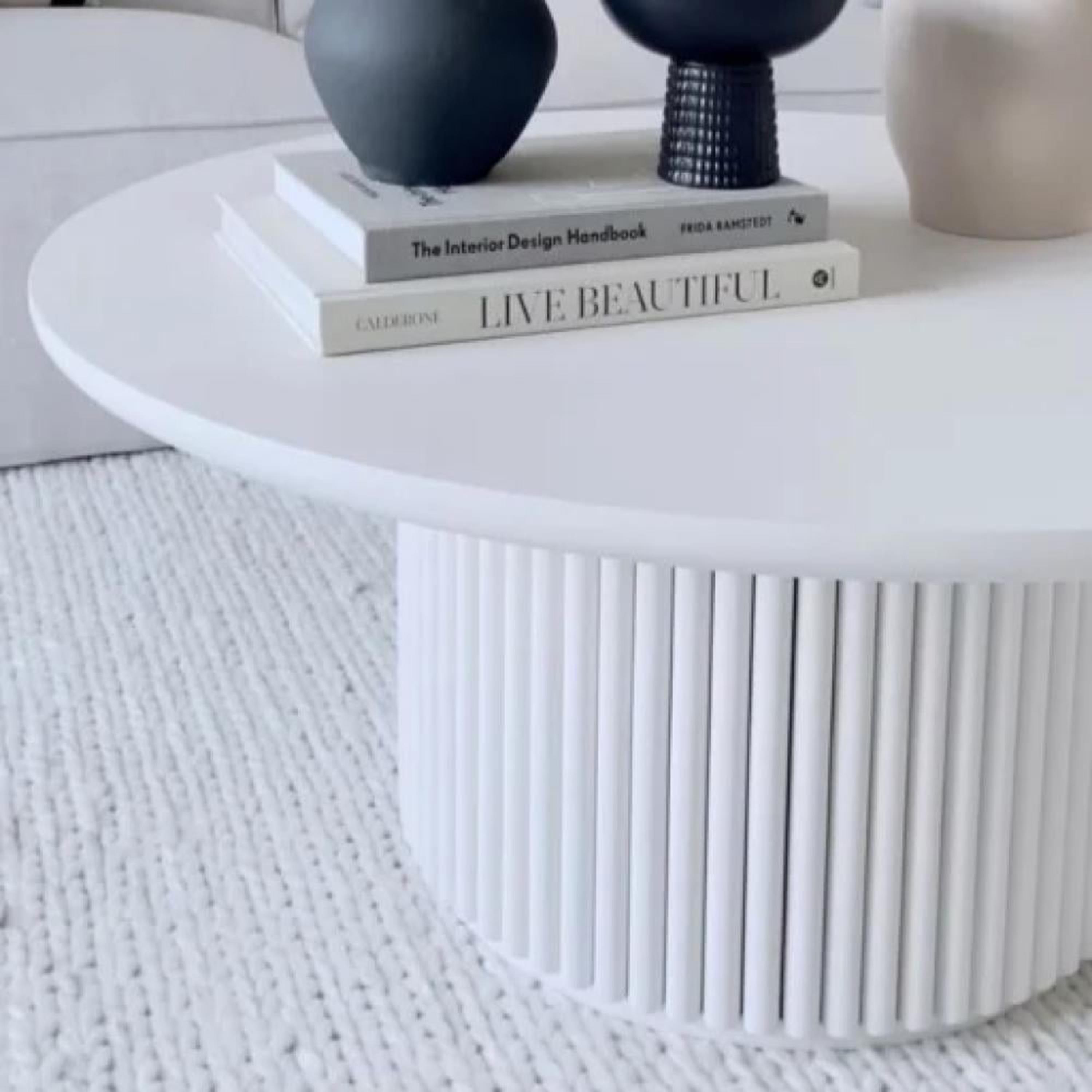 Wooden Top Coffee Table with Pedestal Base  - 80x80x50 cms-furniture-livingroom-coffeetables-image-4