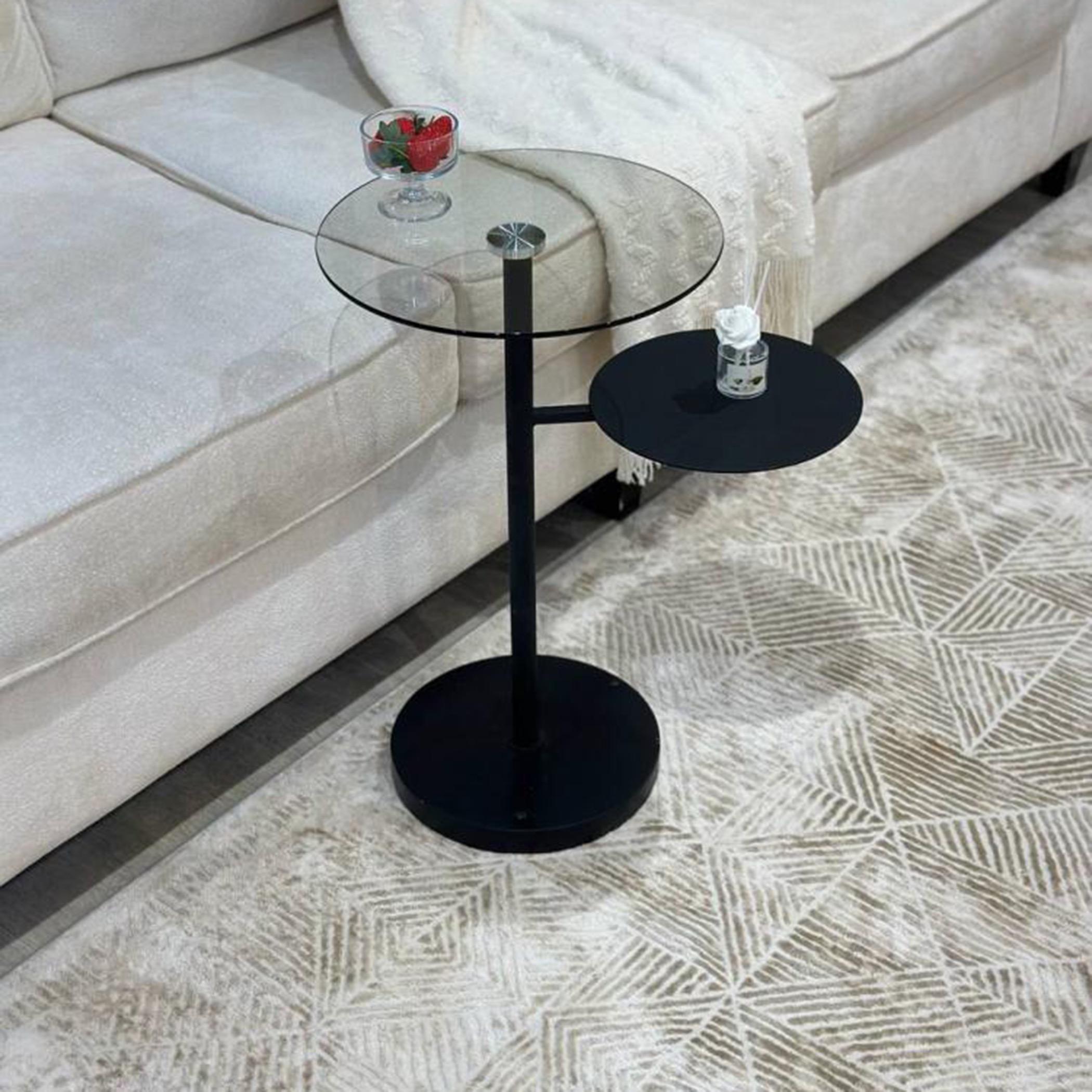 Pedestal 2-Tier Side Table - 35x35x60 cms-furniture-livingroom-sideandendtables-image-2