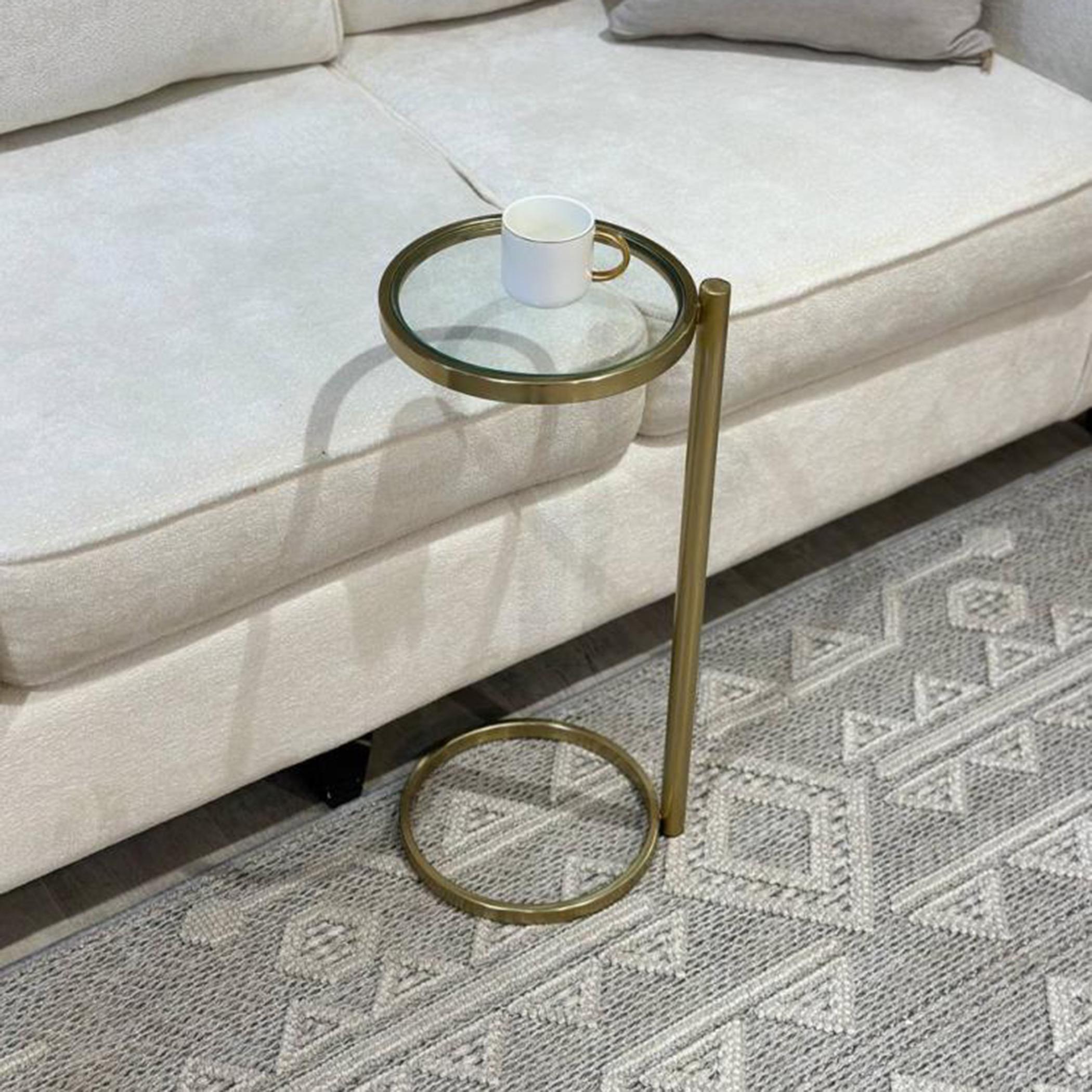 Glass Top Side Table with Pedestal Base - 25x25x60 cms-furniture-livingroom-sideandendtables-image-2