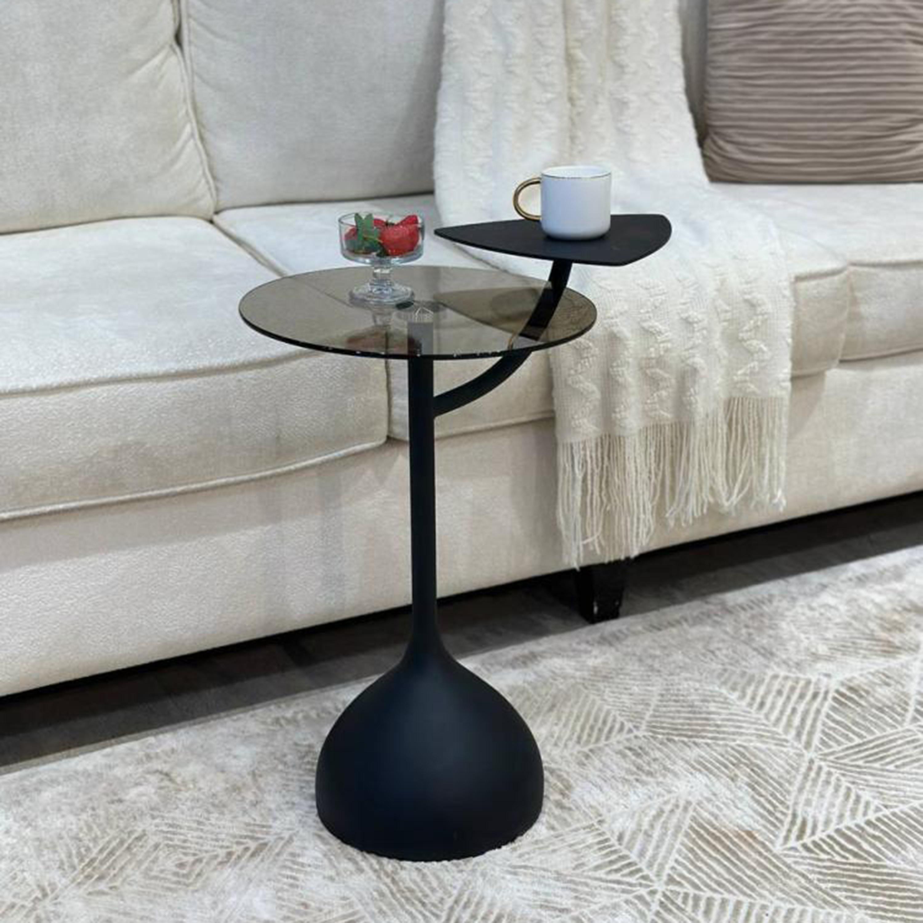 Glass Top Serving Table - 35x35x55 cms-furniture-livingroom-sideandendtables-image-2