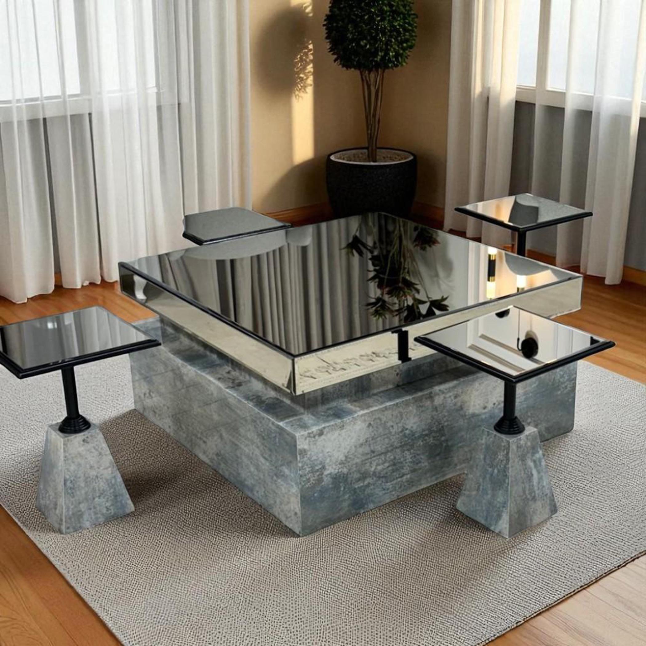 Glass Top 5-Piece Coffee Table and Side Table Set-furniture-livingroom-coffeetables-image-3