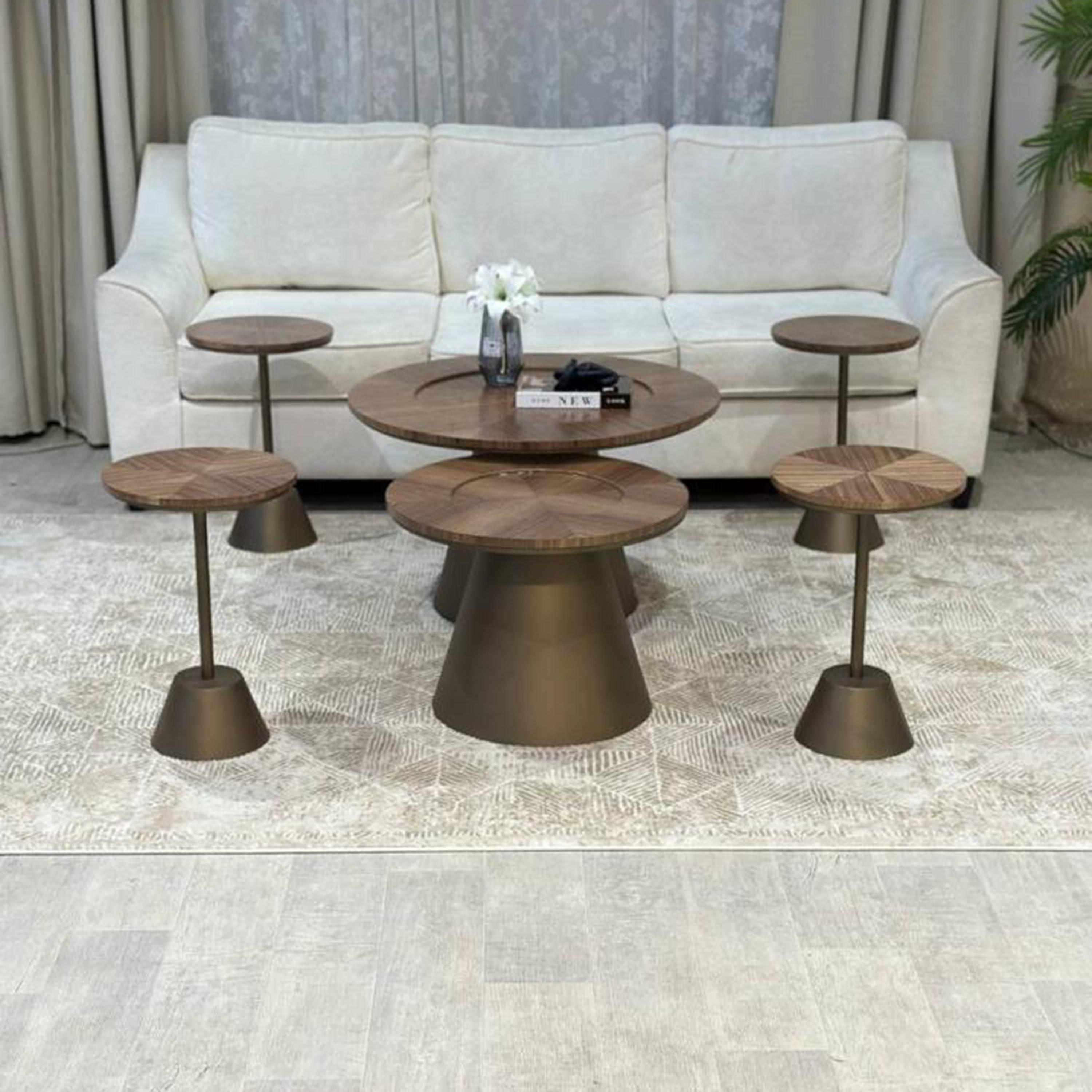 Wooden Top 6-Piece Coffee Table and Side Table Set-furniture-livingroom-coffeetables-image-1