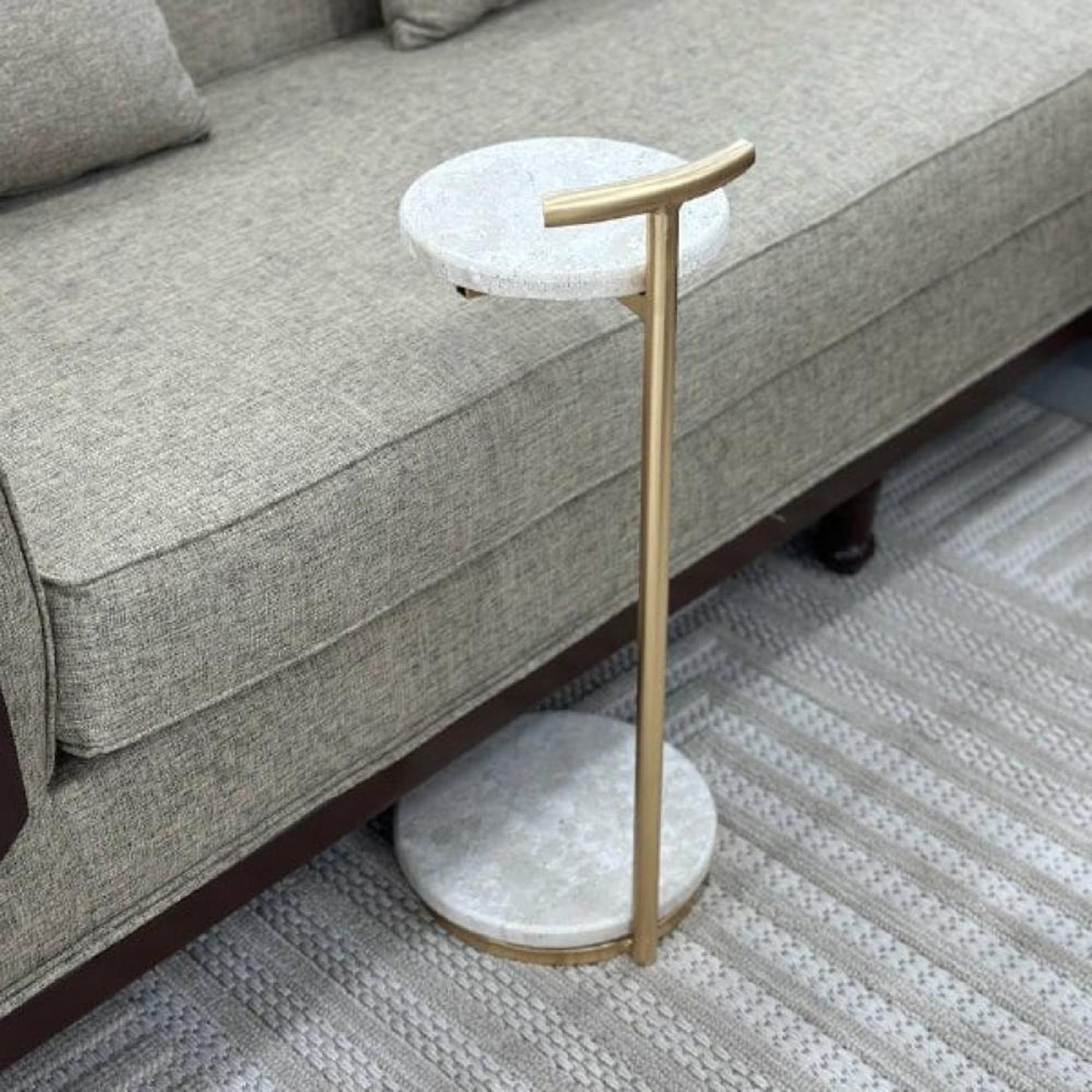 Marble Top Side Table - 25x25x64 cms-furniture-livingroom-coffeetables-image-1