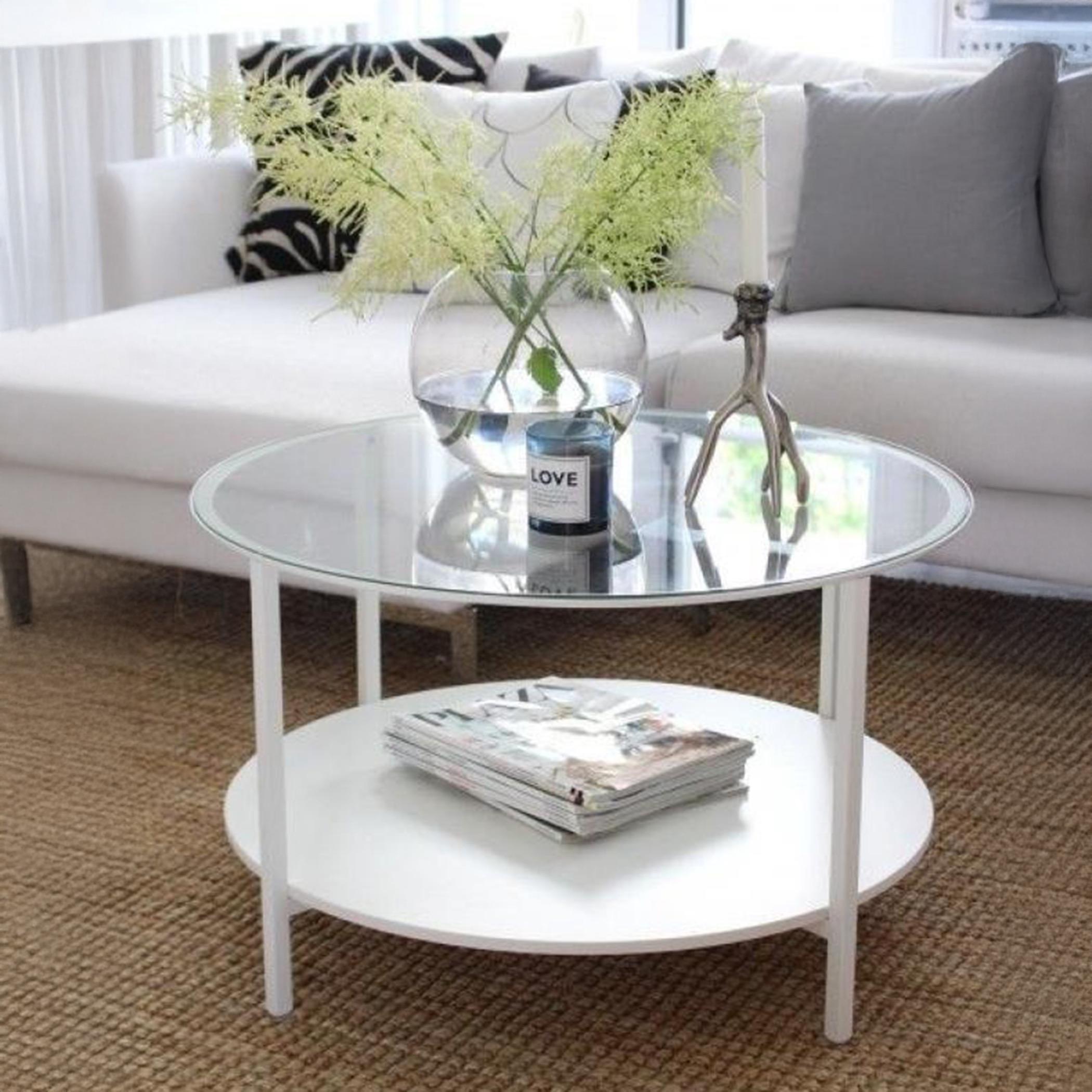 Glass Top 2-Tier Coffee Table - 80x80x50 cms-furniture-livingroom-coffeetables-image-1