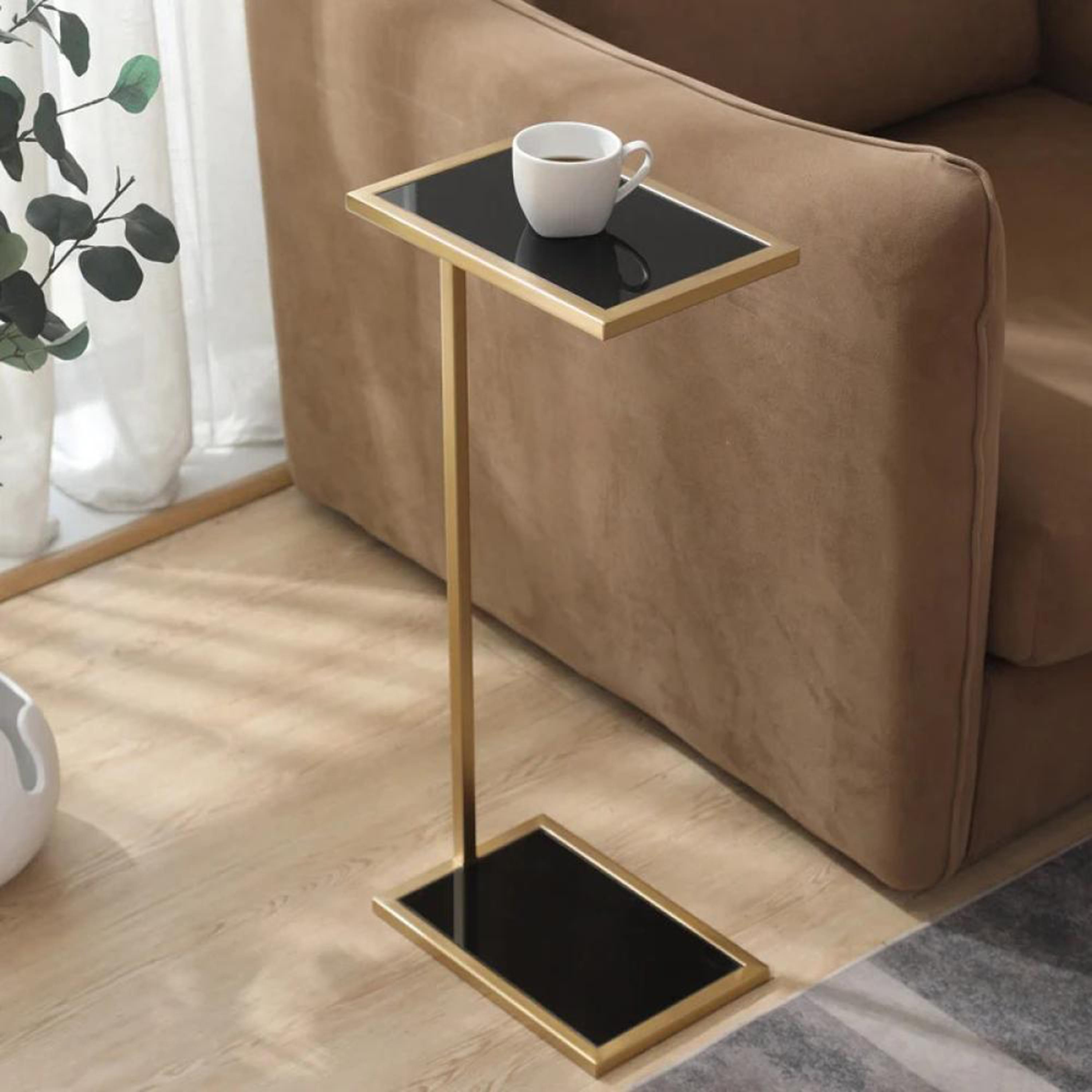 Glass Top Side Table - 30x24x60 cms-furniture-livingroom-coffeetables-image-1