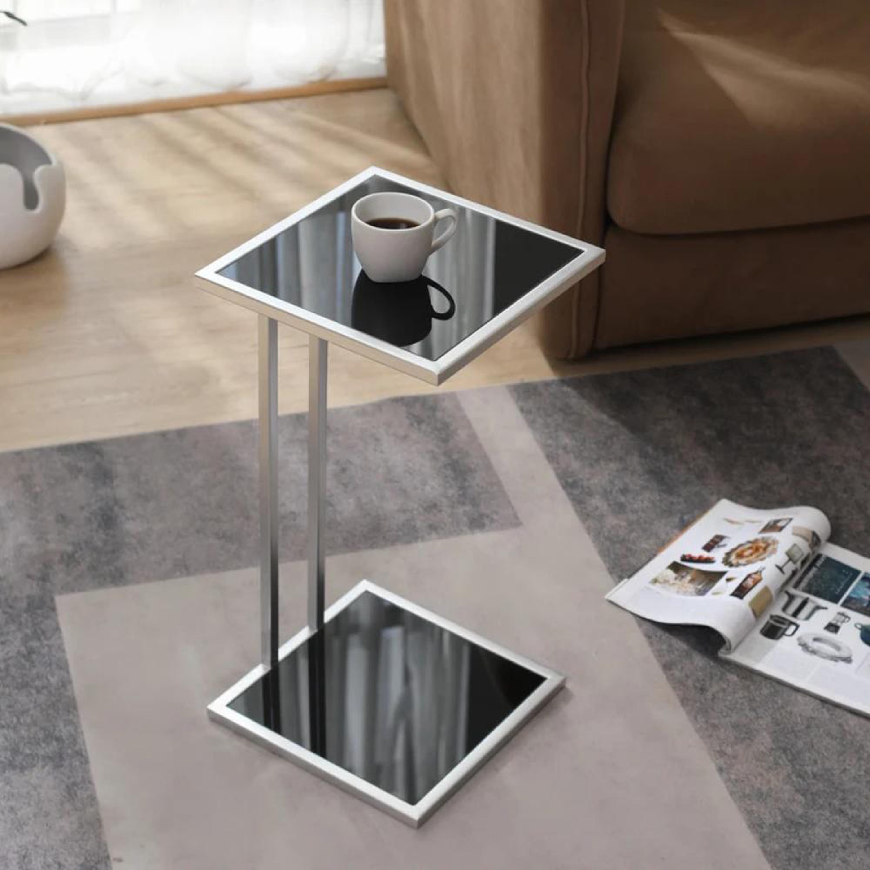 Glass Top Side Table - 32x32x58 cms-furniture-livingroom-sideandendtables-image-1