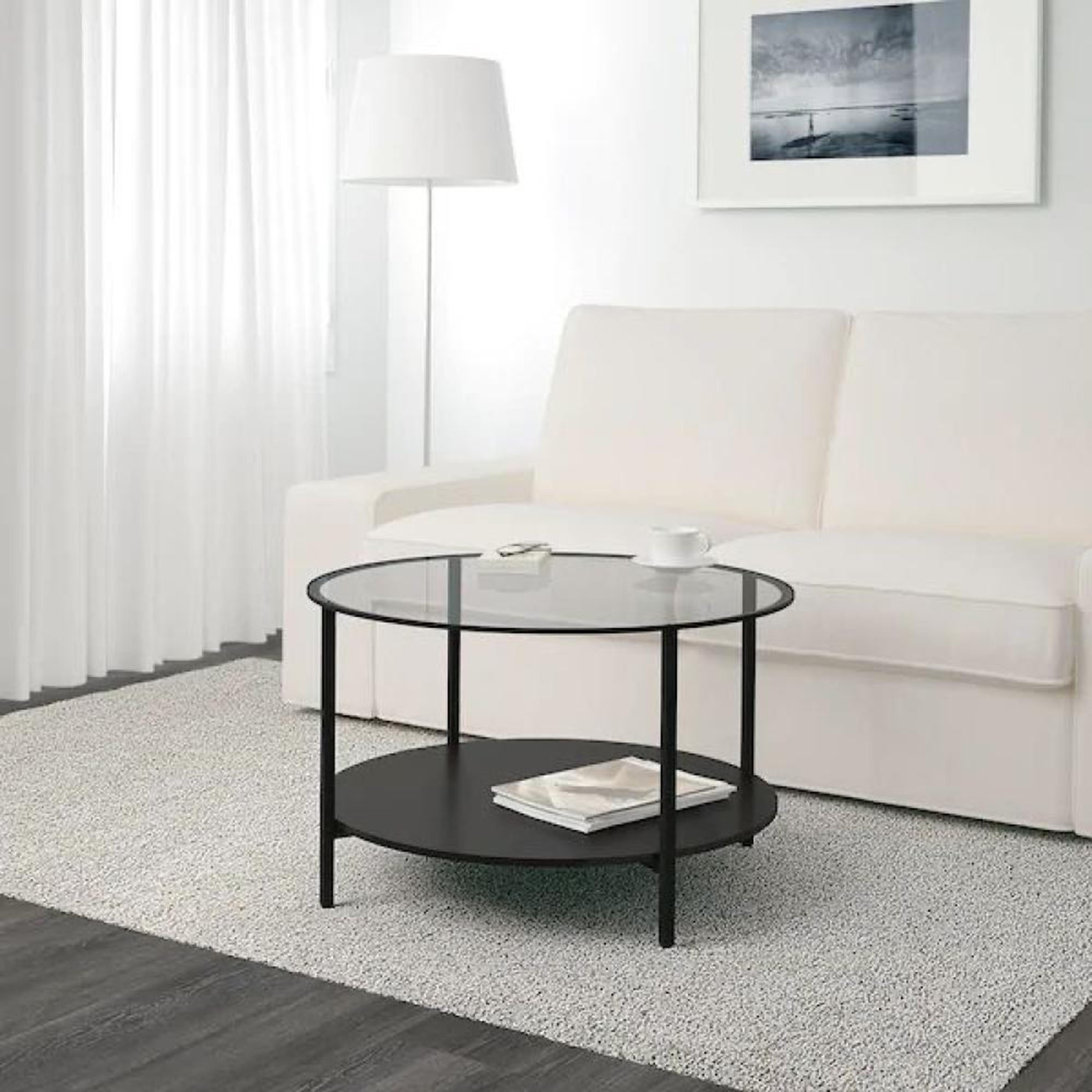 Glass Top 2-Tier Coffee Table - 80x80x50 cms-furniture-livingroom-coffeetables-image-1