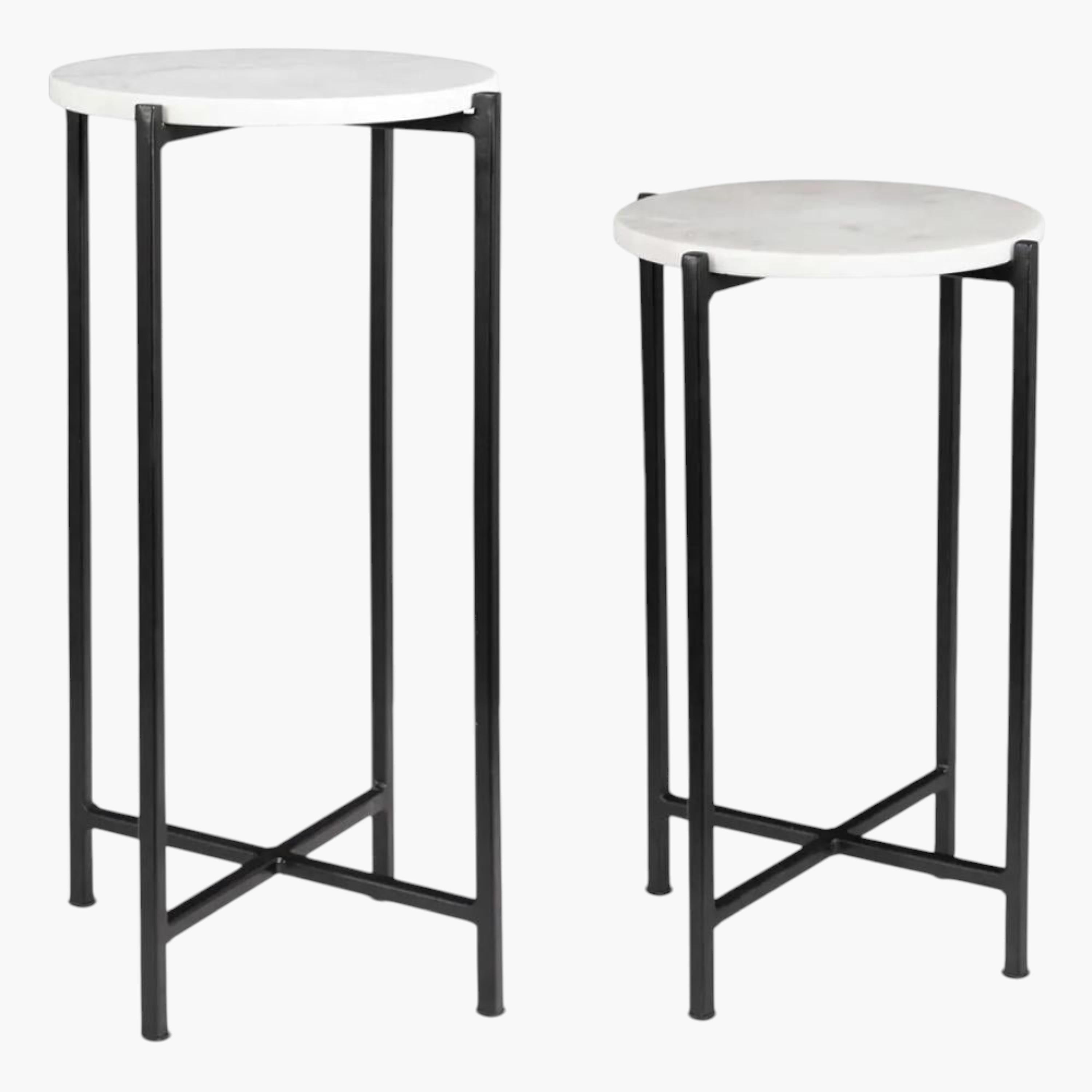 Marble Top 2-Piece  Nesting Table Set-furniture-livingroom-coffeetables-image-2