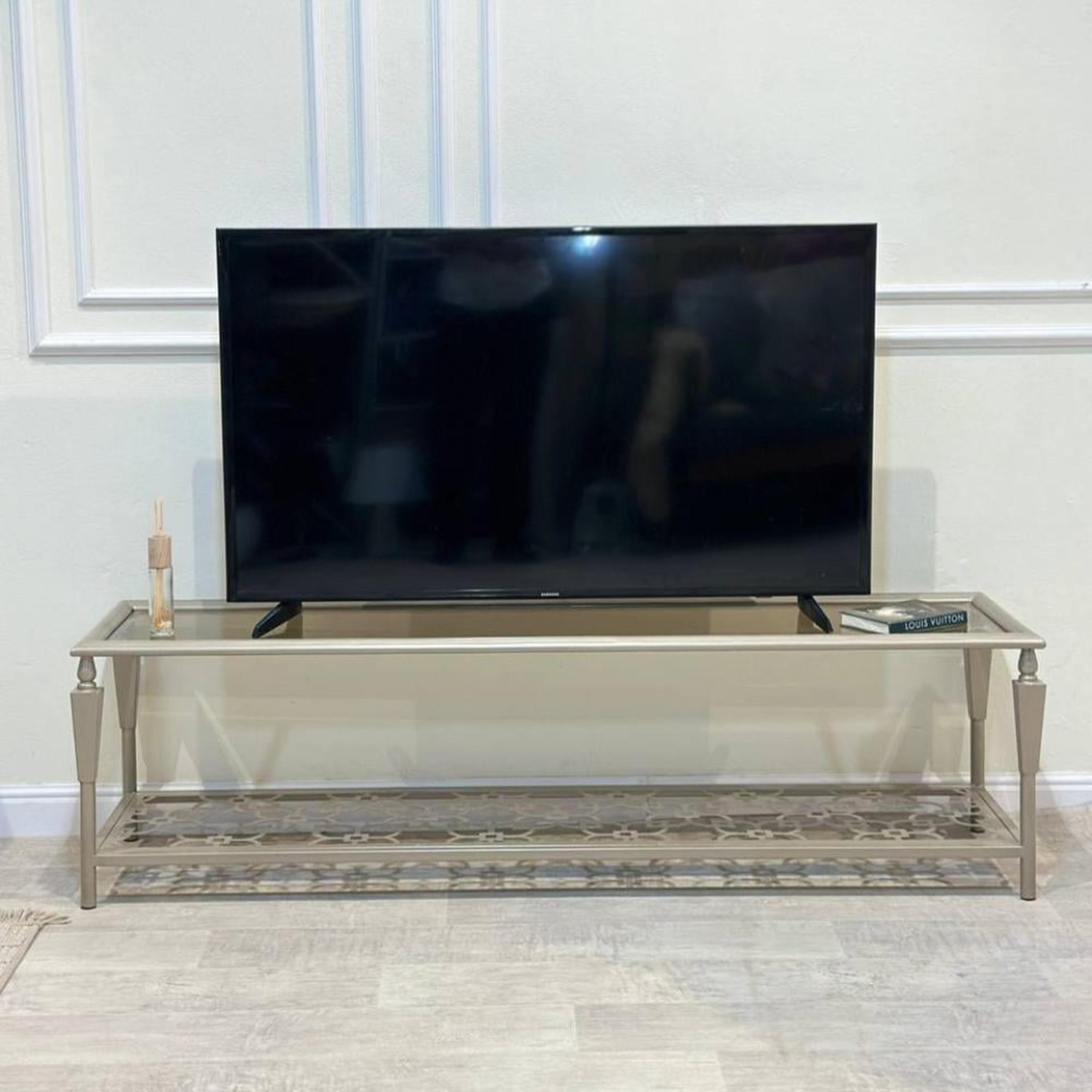 Glass Top Plasma Table - 160x40x45 cm-furniture-livingroom-tvandmediaunits-image-1