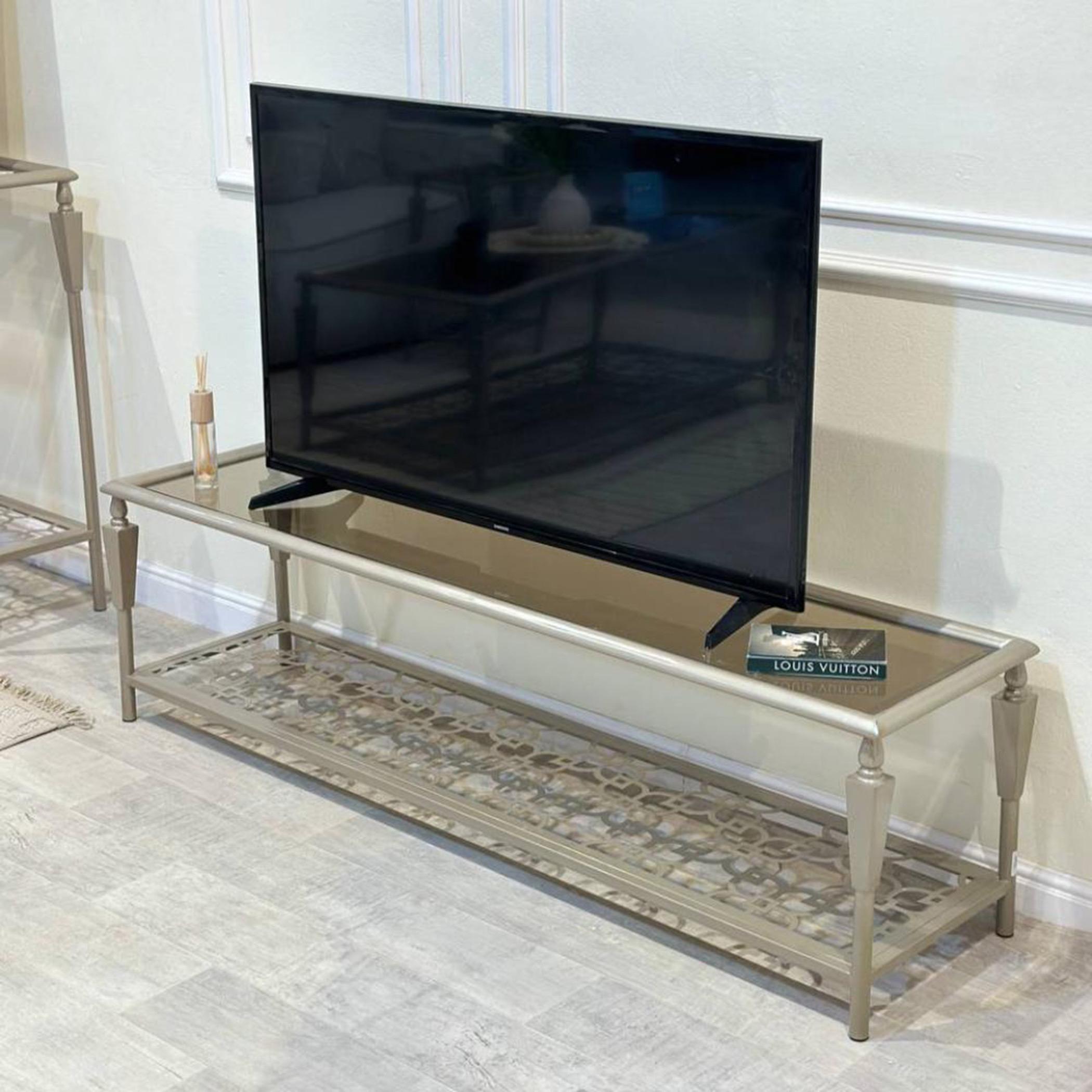 Glass Top Plasma Table - 160x40x45 cm-furniture-livingroom-tvandmediaunits-image-2
