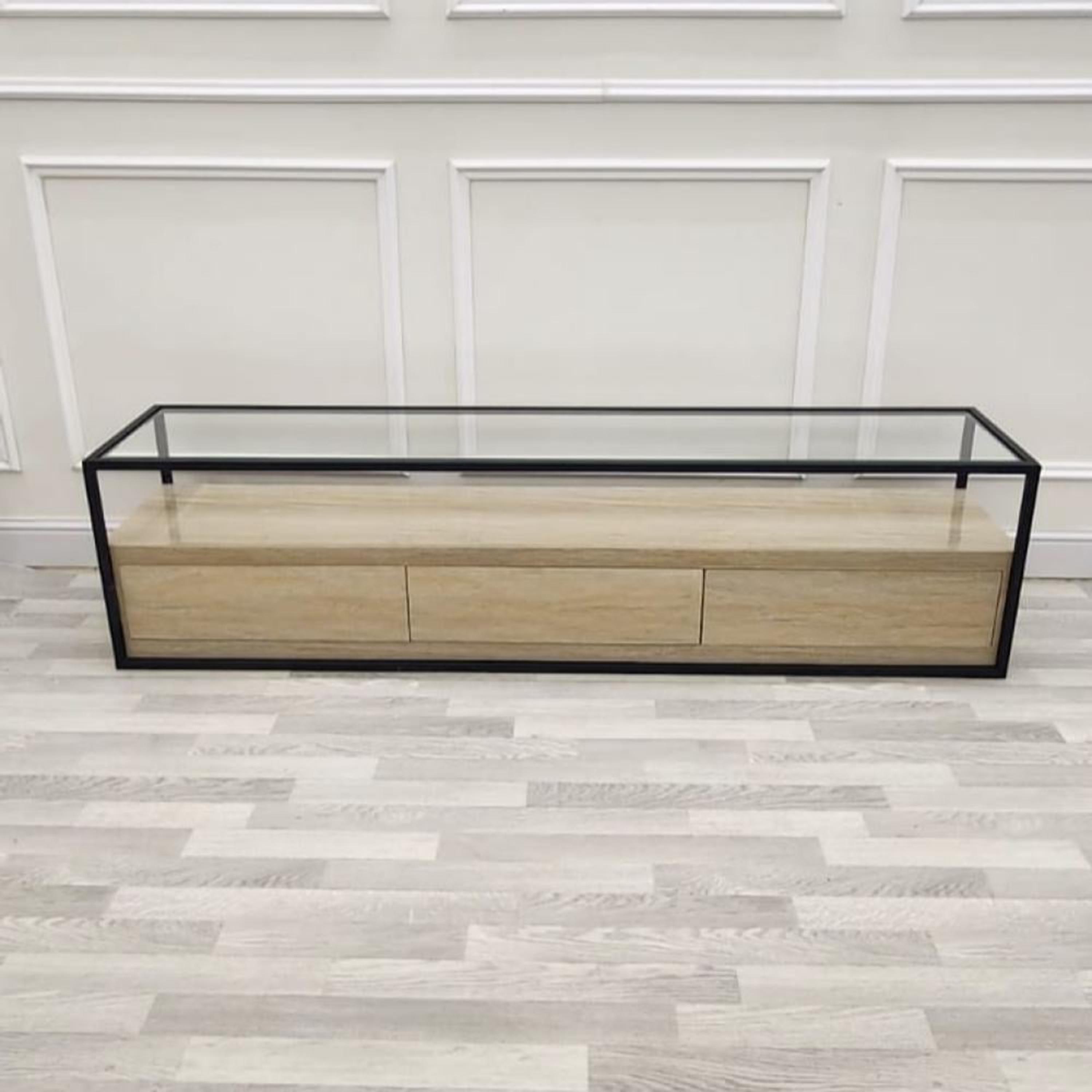 Glass Top Plasma Table - 180x40x45 cms-furniture-livingroom-tvandmediaunits-image-1