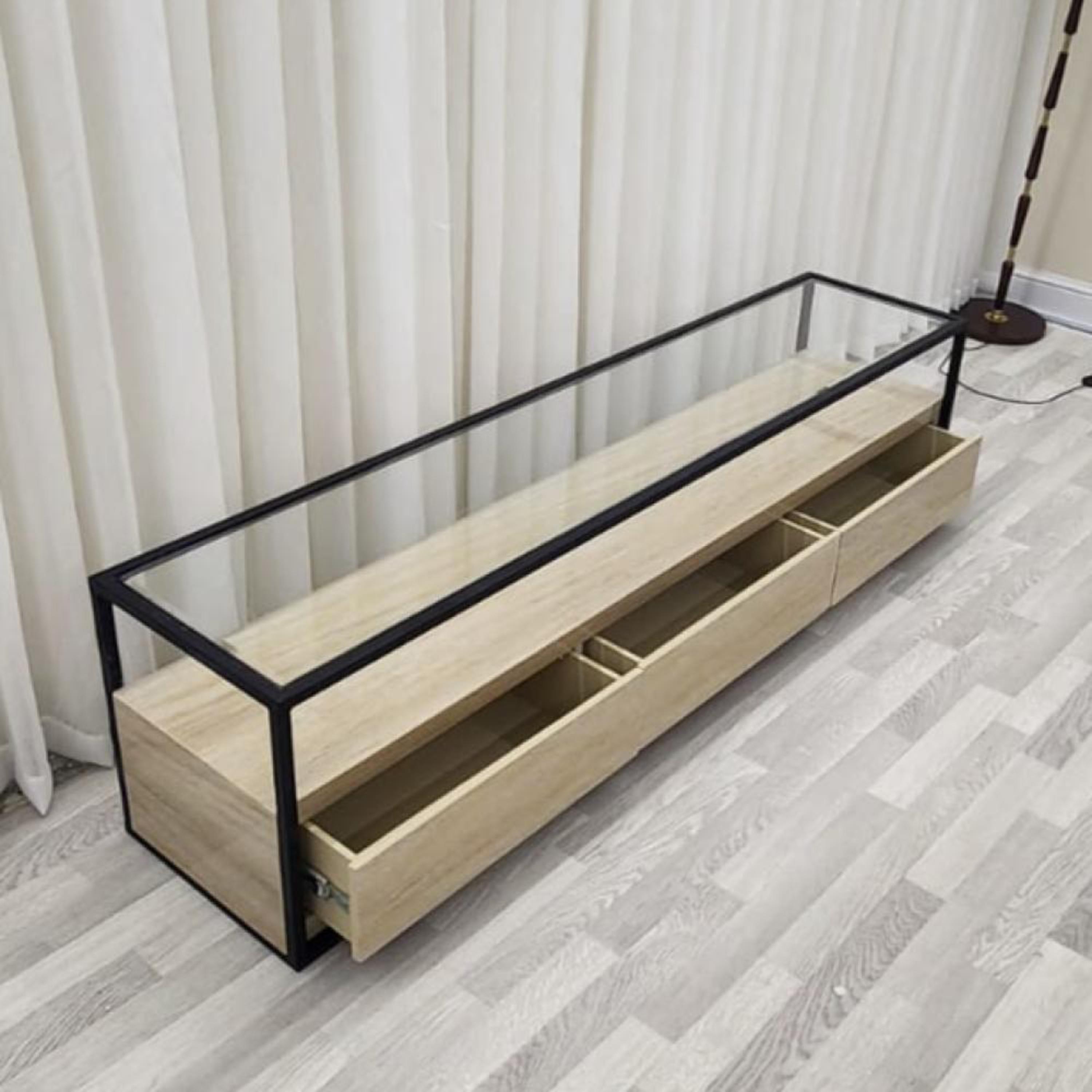 Glass Top Plasma Table - 180x40x45 cms-furniture-livingroom-tvandmediaunits-image-2