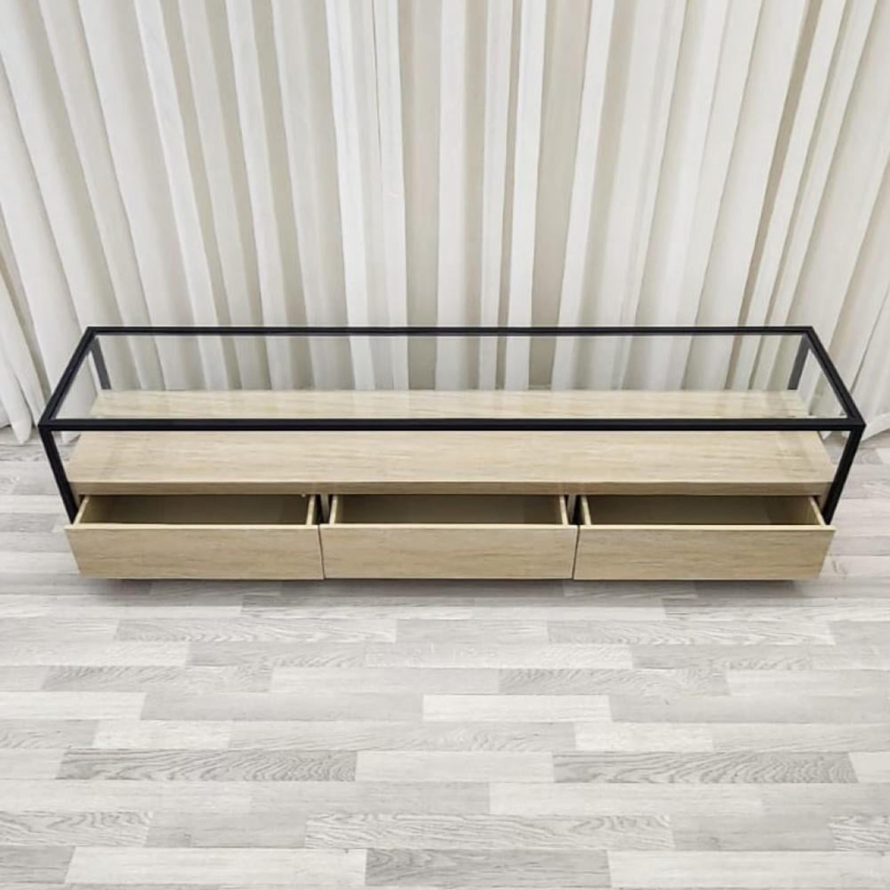 Glass Top Plasma Table - 180x40x45 cms-furniture-livingroom-tvandmediaunits-image-3