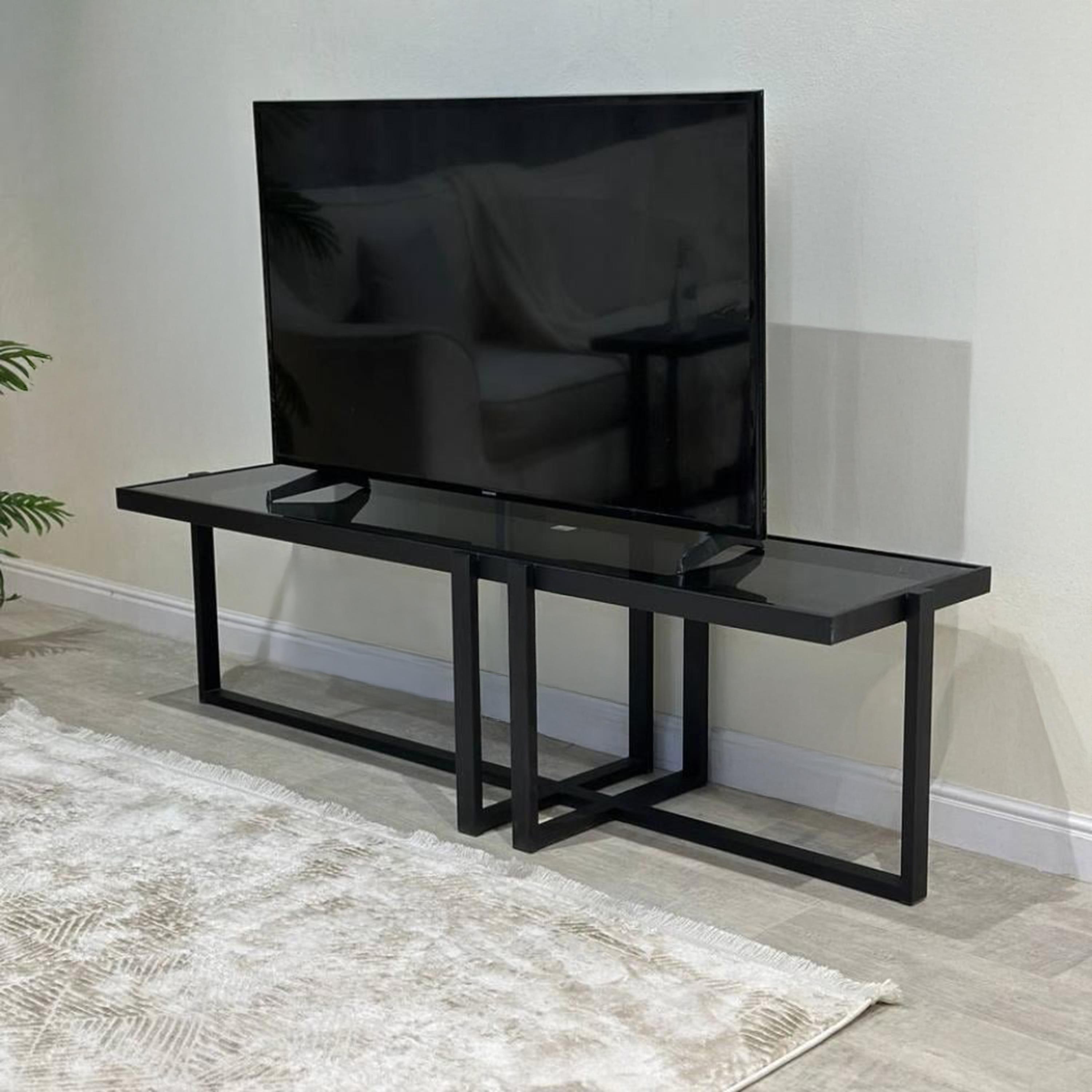 Glass Top TV Table - 160x40x45 cm-furniture-livingroom-tvandmediaunits-image-4