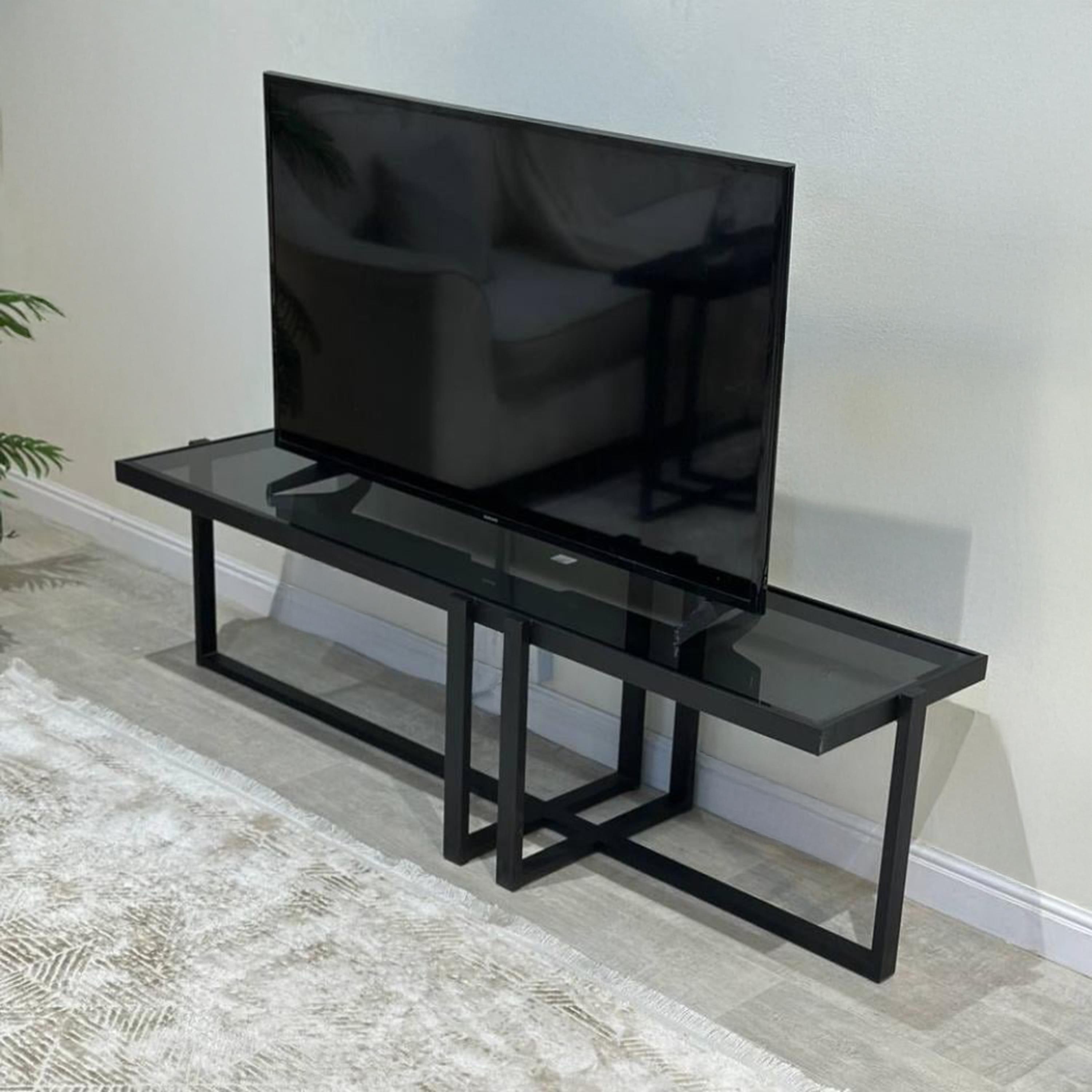Glass Top TV Table - 160x40x45 cm-furniture-livingroom-tvandmediaunits-image-5