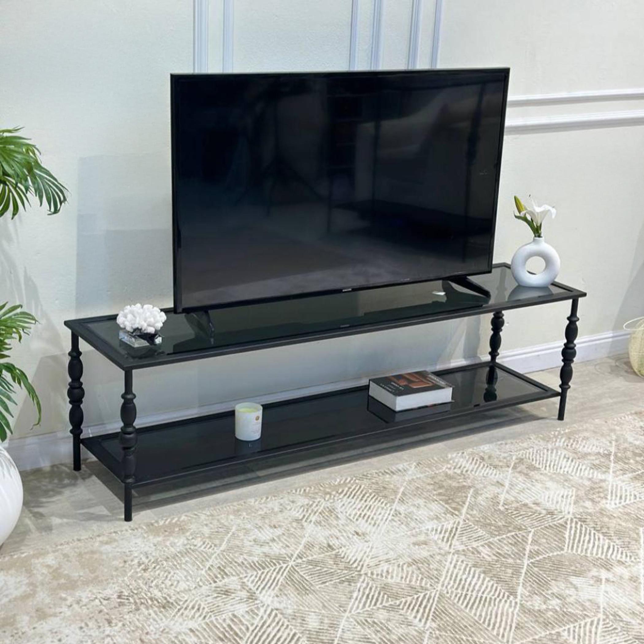 Glass Top TV Table - 160x40x45 cms-furniture-livingroom-tvandmediaunits-image-3
