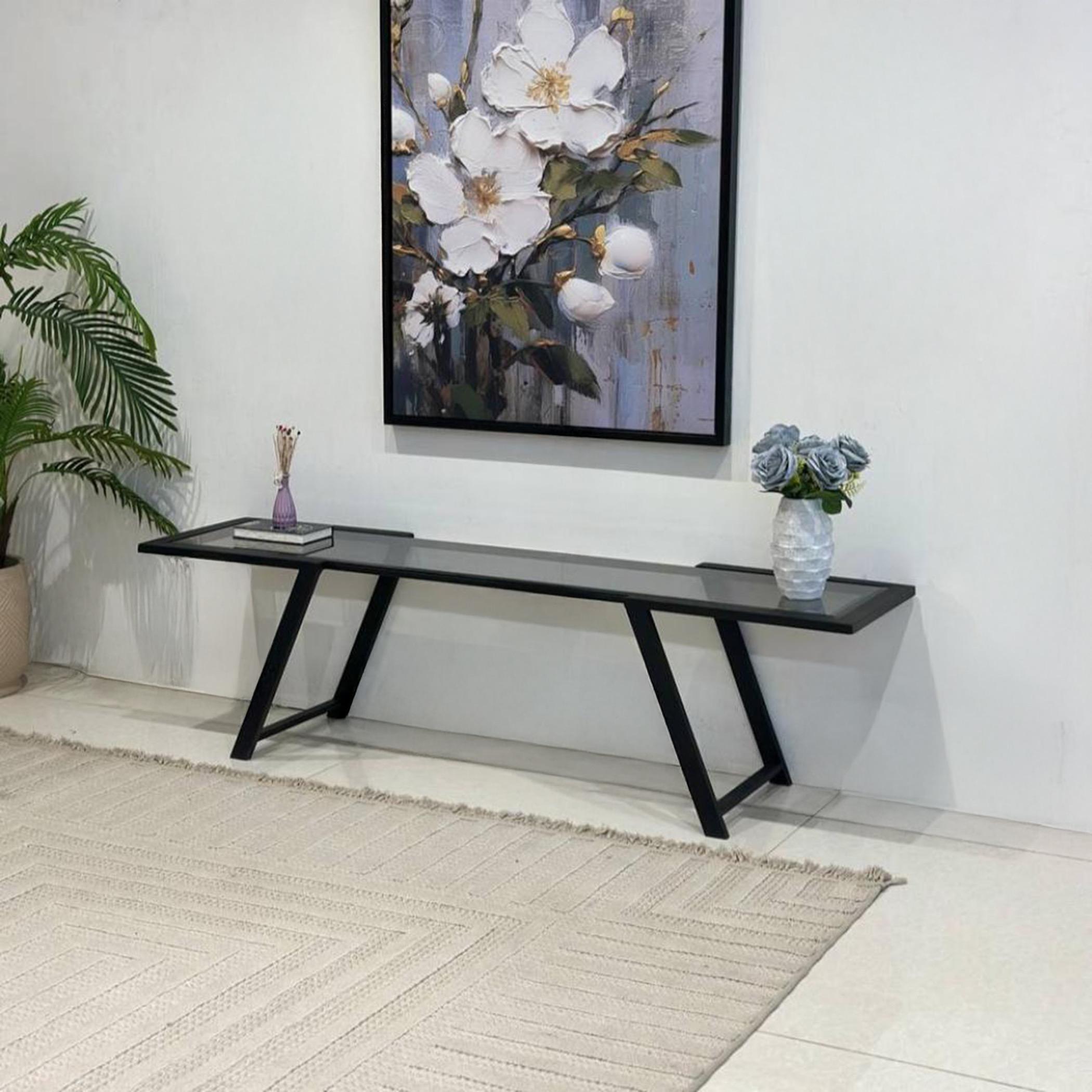 Glass Top Plasma Table - 160x40x45 cm-furniture-livingroom-tvandmediaunits-image-2