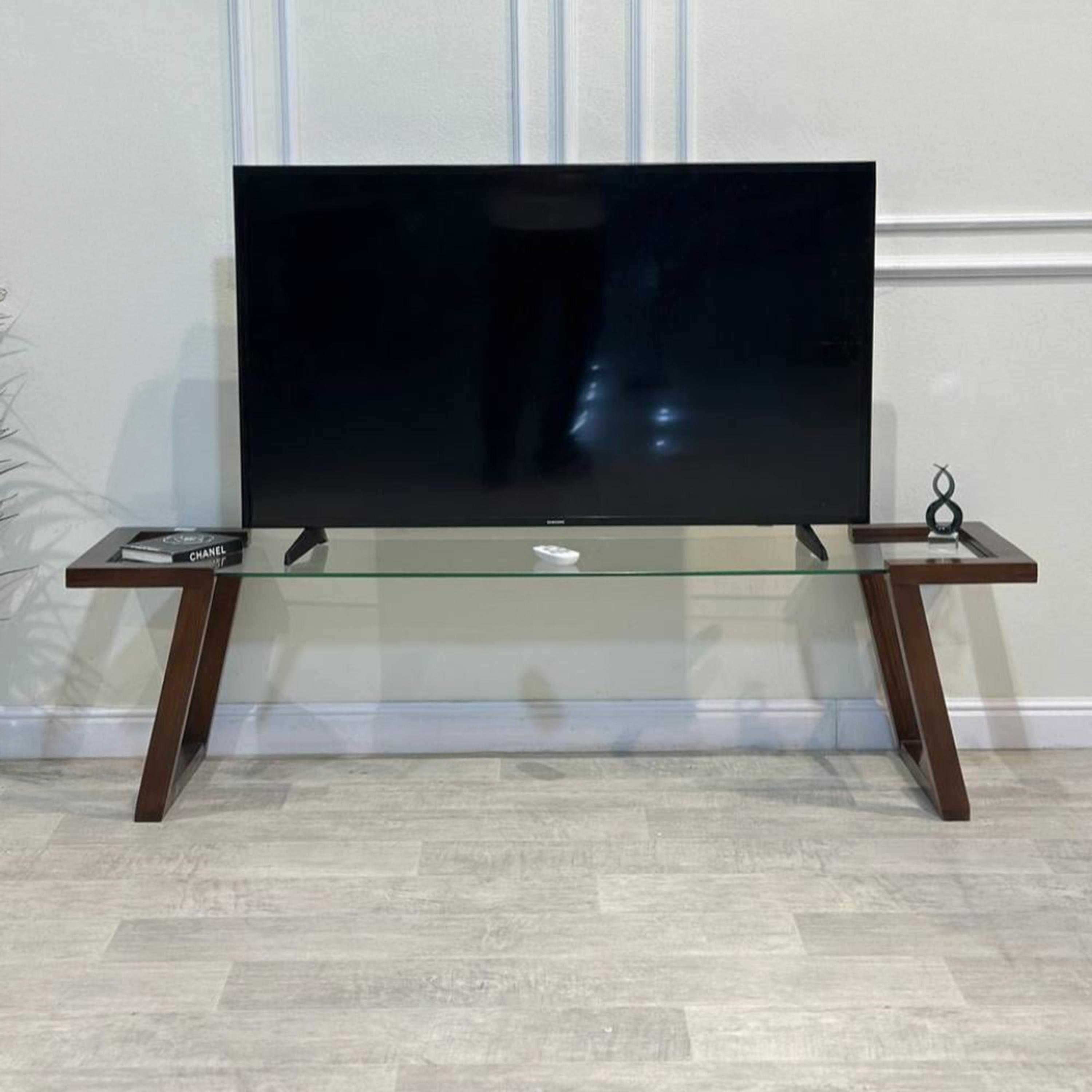 Glass Top Plasma Table - 160x40x44 cm-furniture-livingroom-tvandmediaunits-image-1