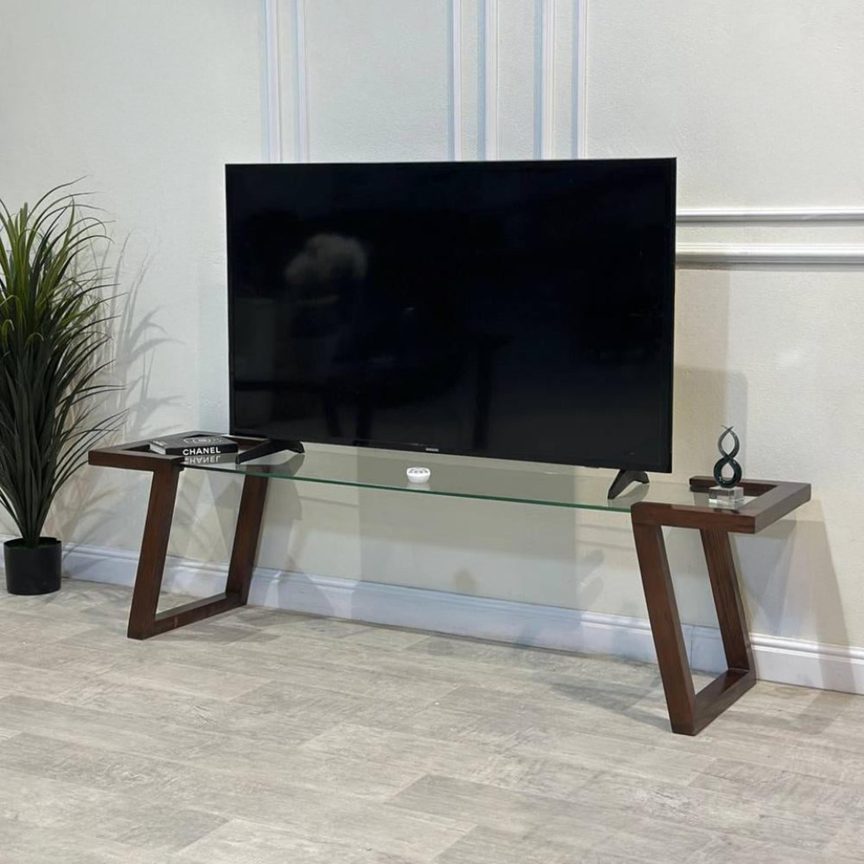 Glass Top Plasma Table - 160x40x44 cm-furniture-livingroom-tvandmediaunits-image-2