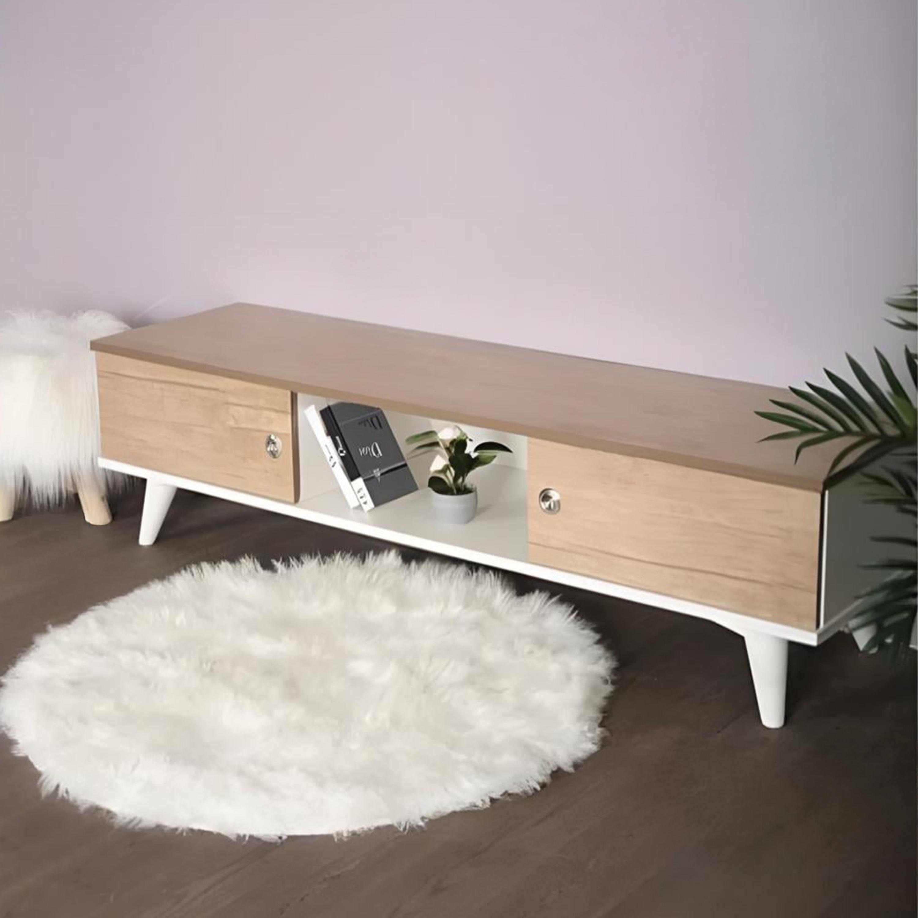 Wooden Top Plasma Table - 110x40x45 cm-furniture-livingroom-tvandmediaunits-image-2