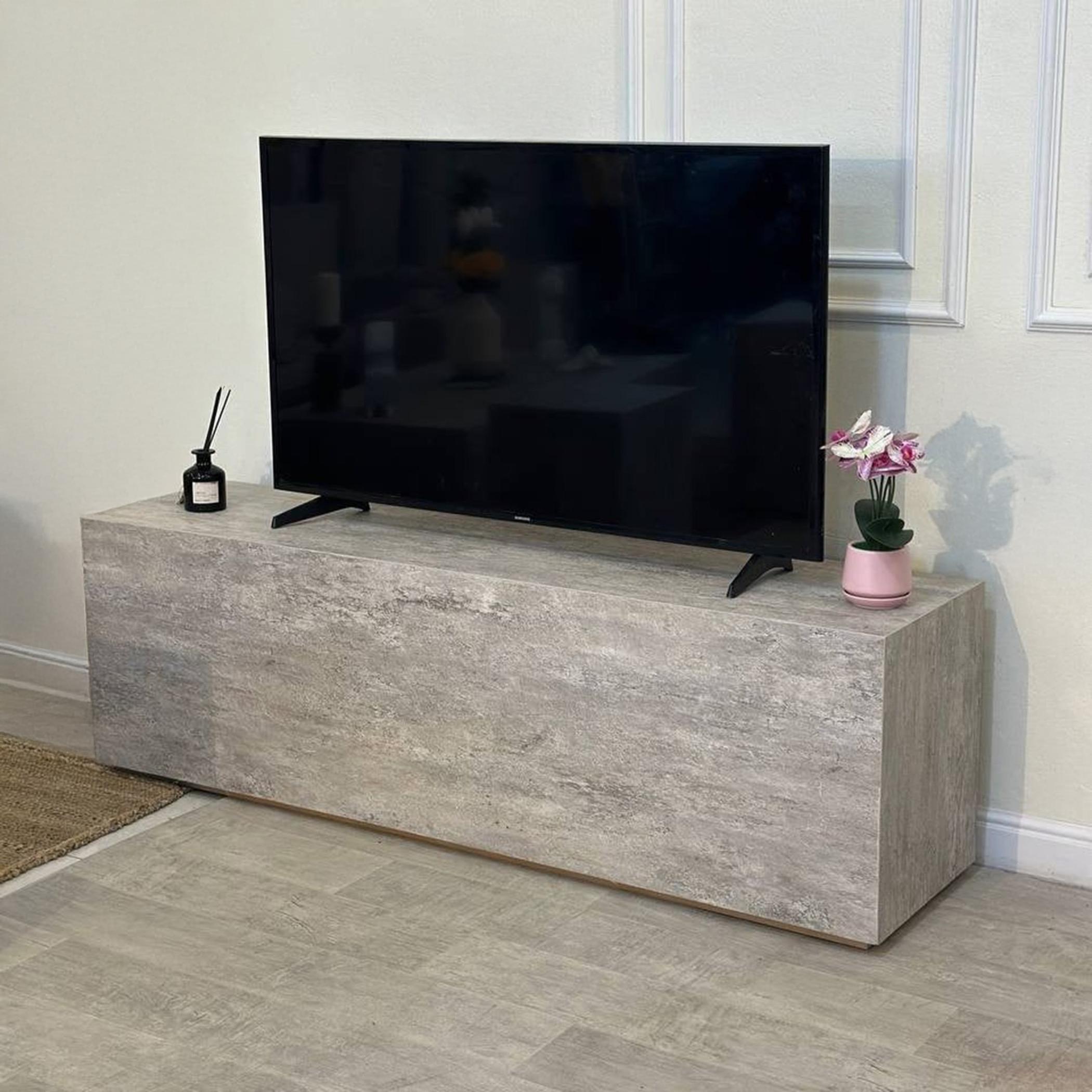 Wooden Top Plasma Table - 160x40x50 cms-furniture-livingroom-tvandmediaunits-image-2
