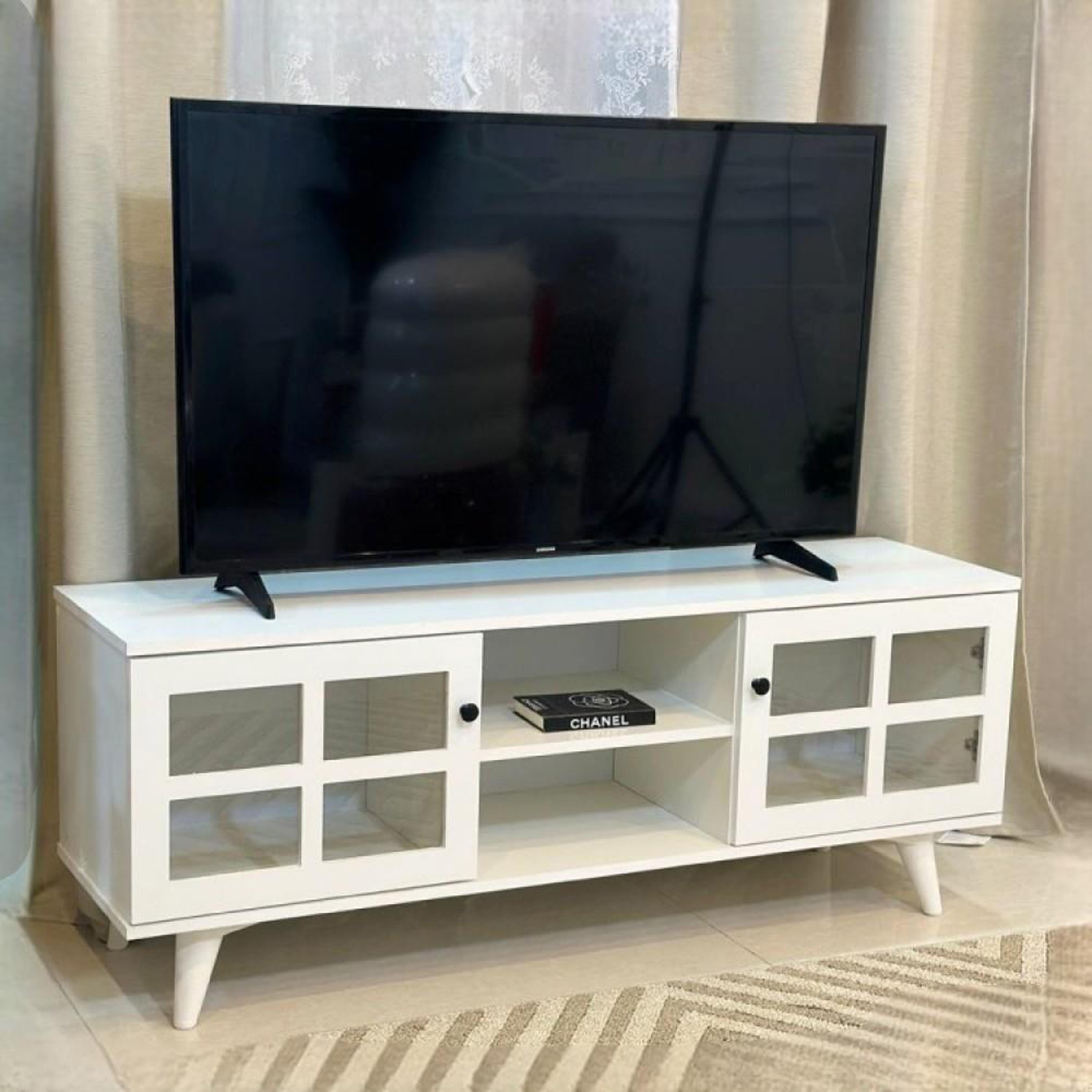 Wooden Top Plasma Table - 145x40x55 cms-furniture-livingroom-tvandmediaunits-image-2