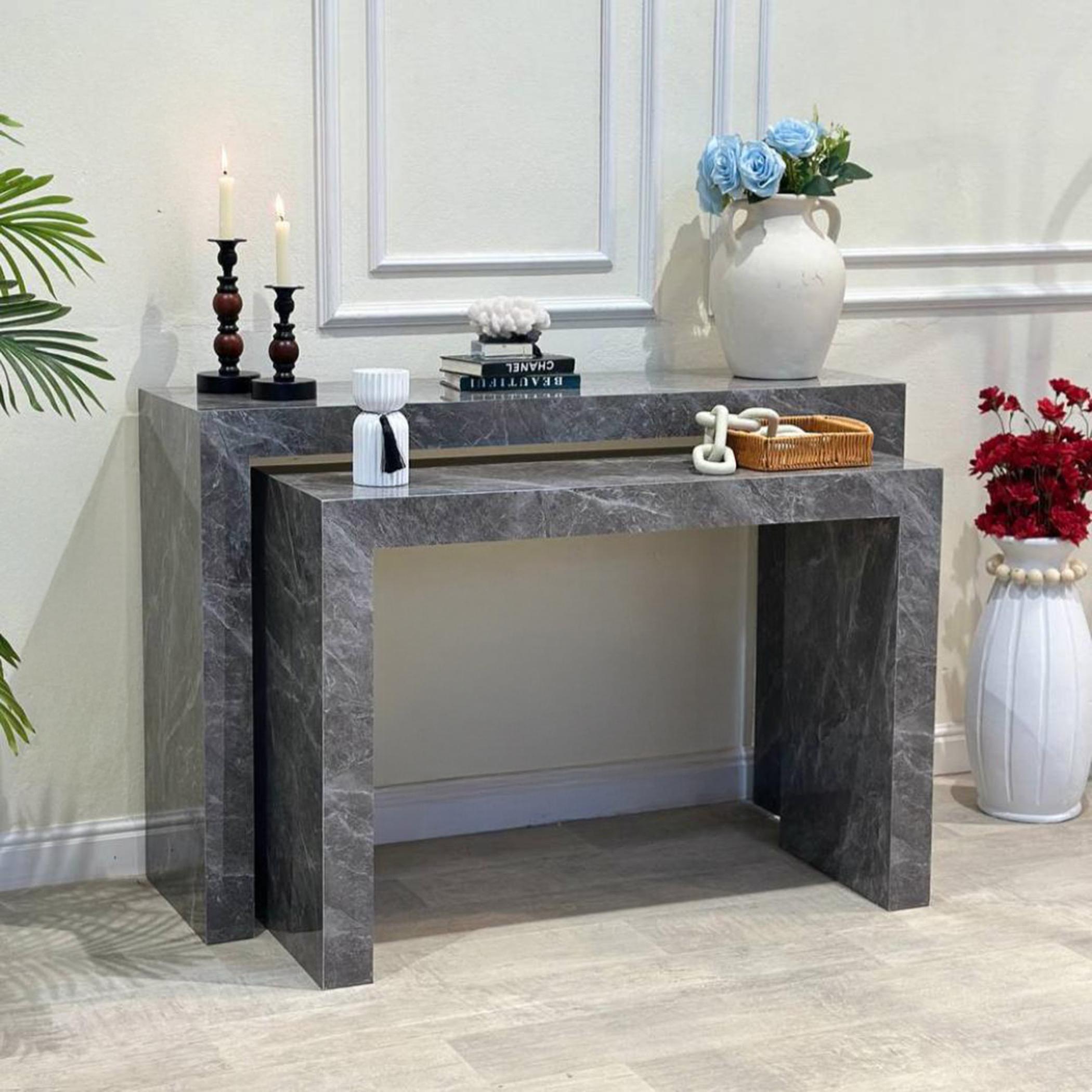 Marble Top 2-Piece  Console Table Set-furniture-livingroom-consoletablesandmirrors-image-3