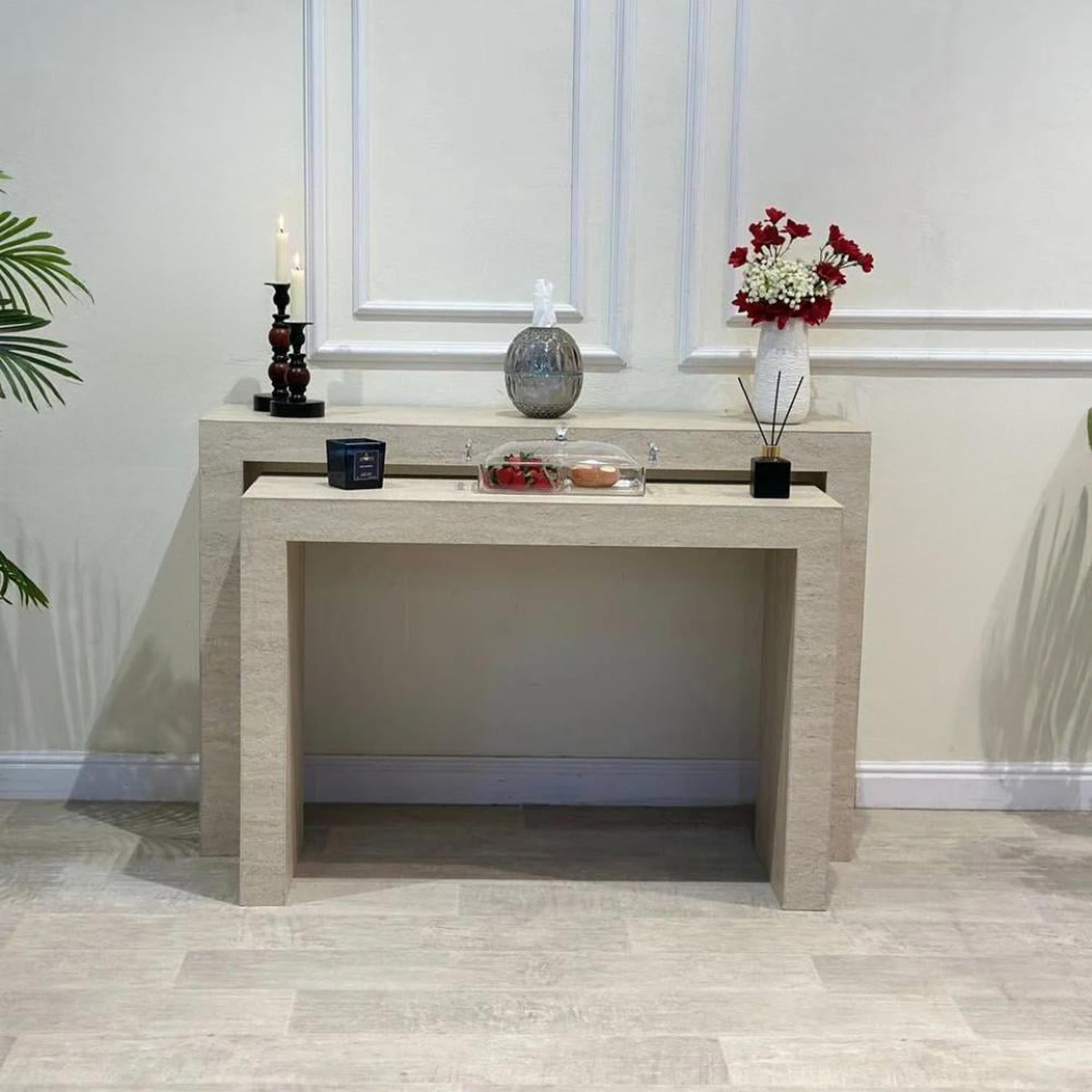 Marble Top 2-Piece  Console Table Set-furniture-livingroom-coffeetables-image-3