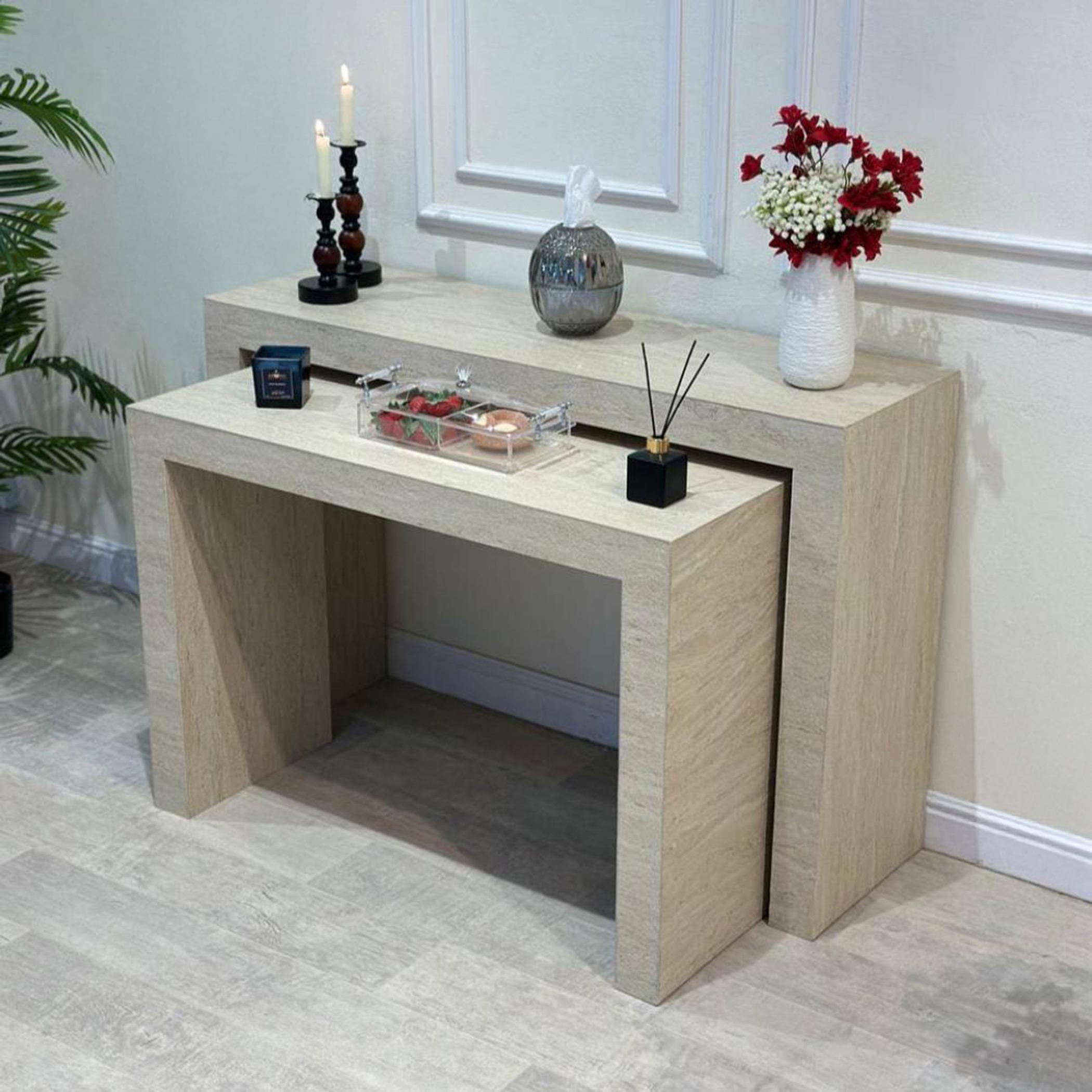 Marble Top 2-Piece  Console Table Set-furniture-livingroom-coffeetables-image-4