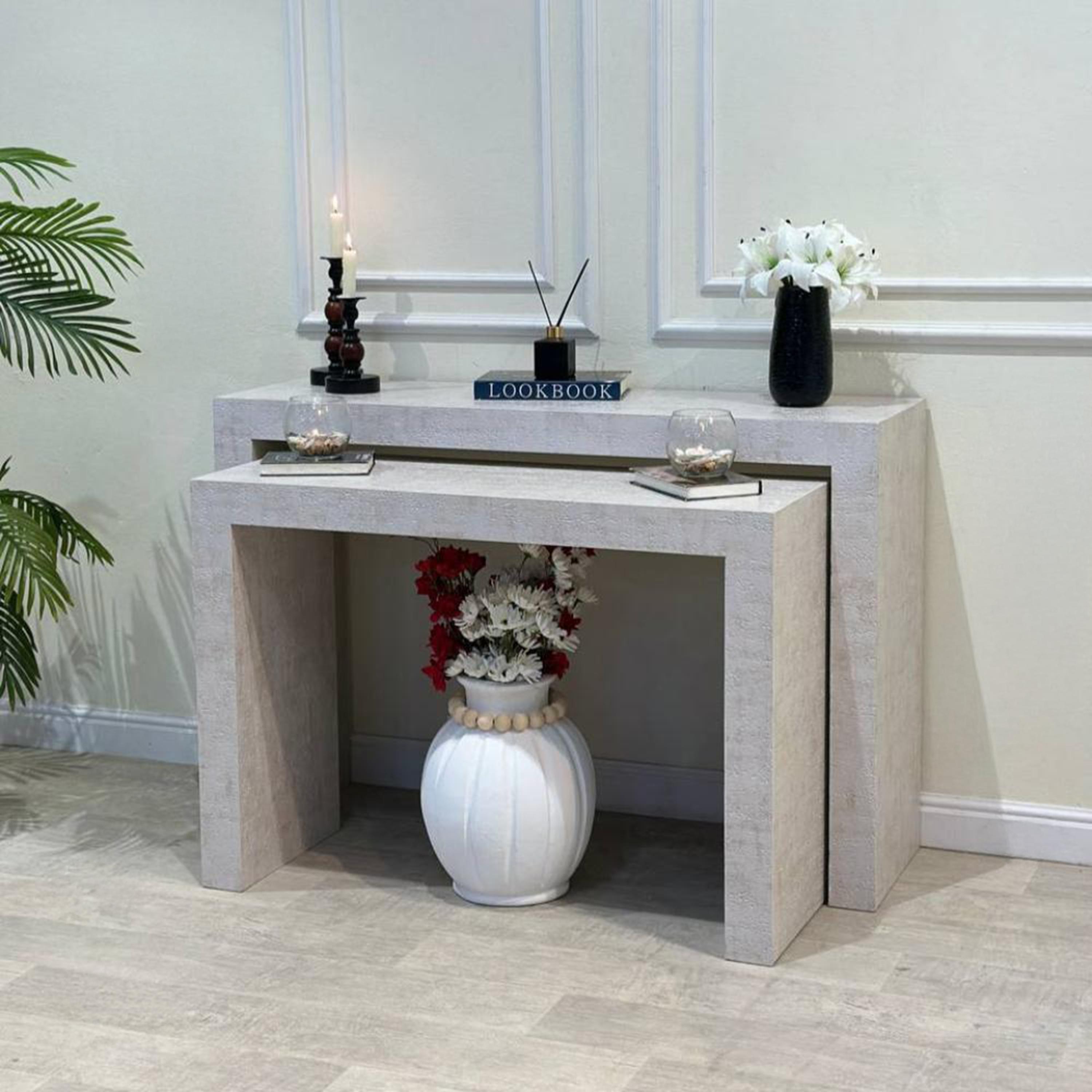 Marble Top 2-Piece  Console Table Set-furniture-livingroom-consoletablesandmirrors-image-3