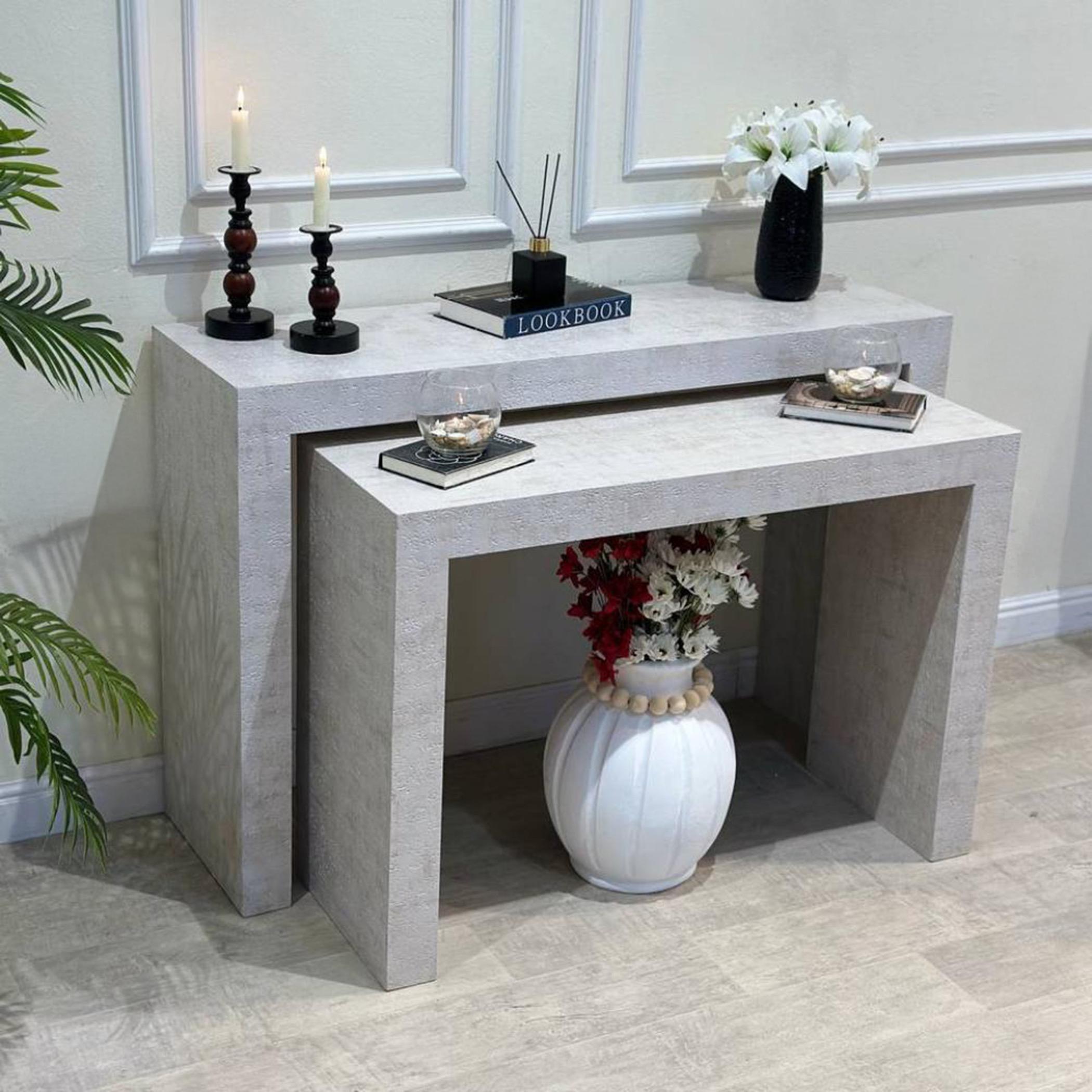 Marble Top 2-Piece  Console Table Set-furniture-livingroom-consoletablesandmirrors-image-4