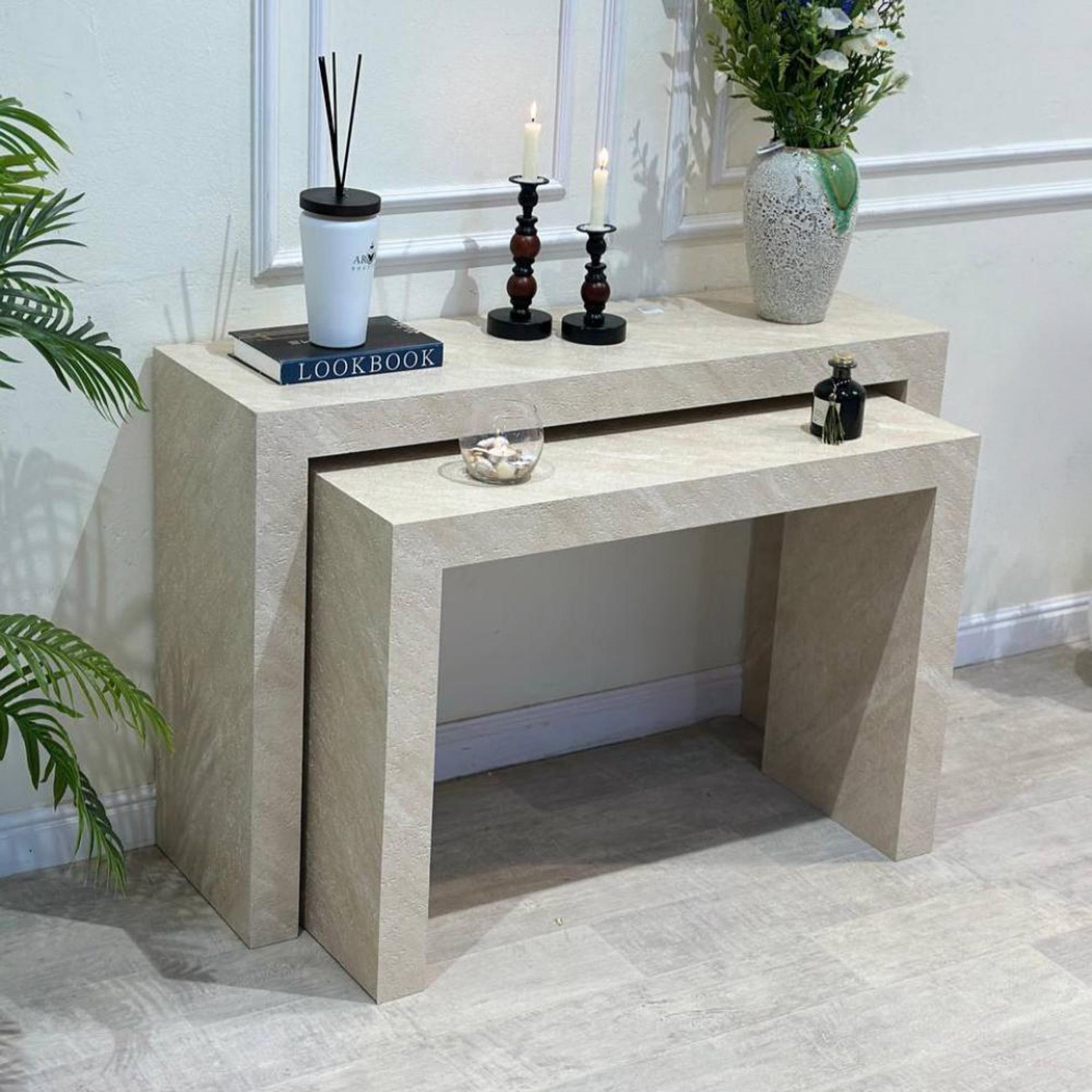 Marble Top 2-Piece  Console Table Set-furniture-livingroom-consoletablesandmirrors-image-3