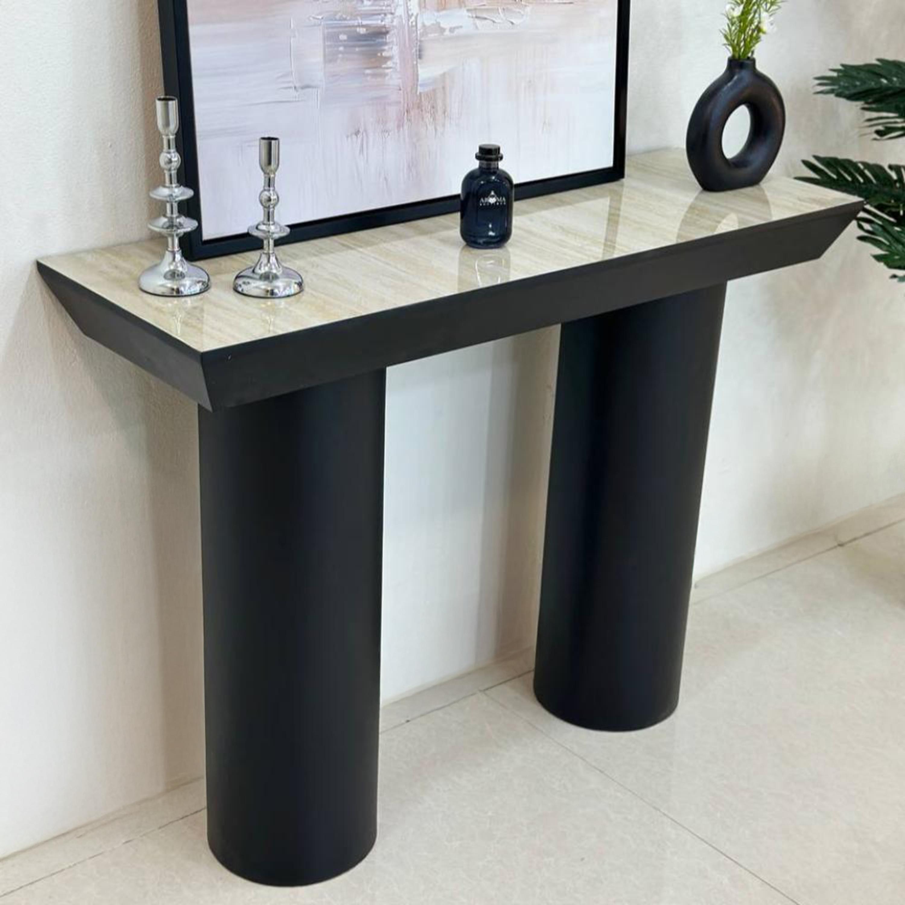 Wooden Top Console Table - 140x40x90 cms-furniture-livingroom-consoletablesandmirrors-image-1