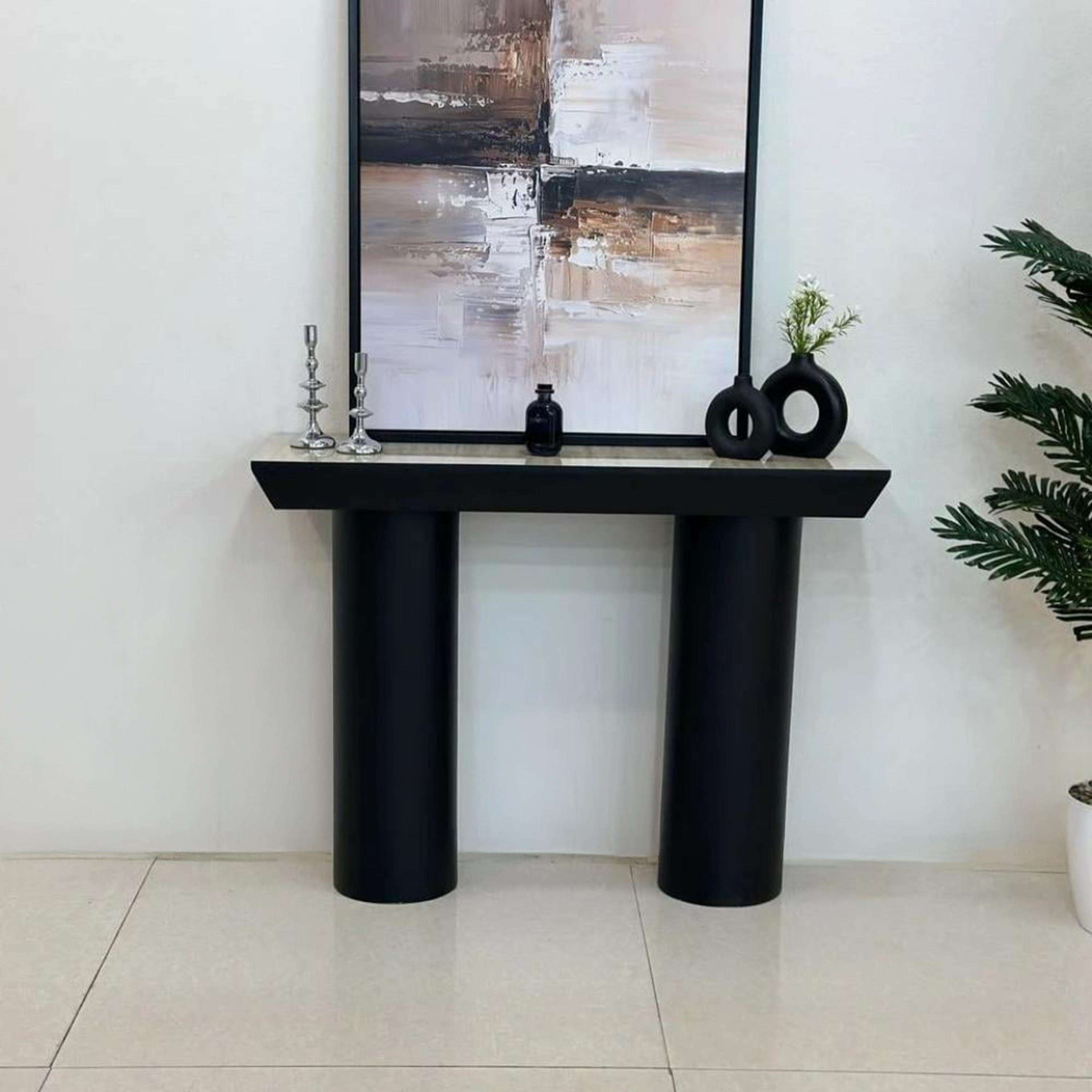 Wooden Top Console Table - 140x40x90 cms-furniture-livingroom-consoletablesandmirrors-image-3
