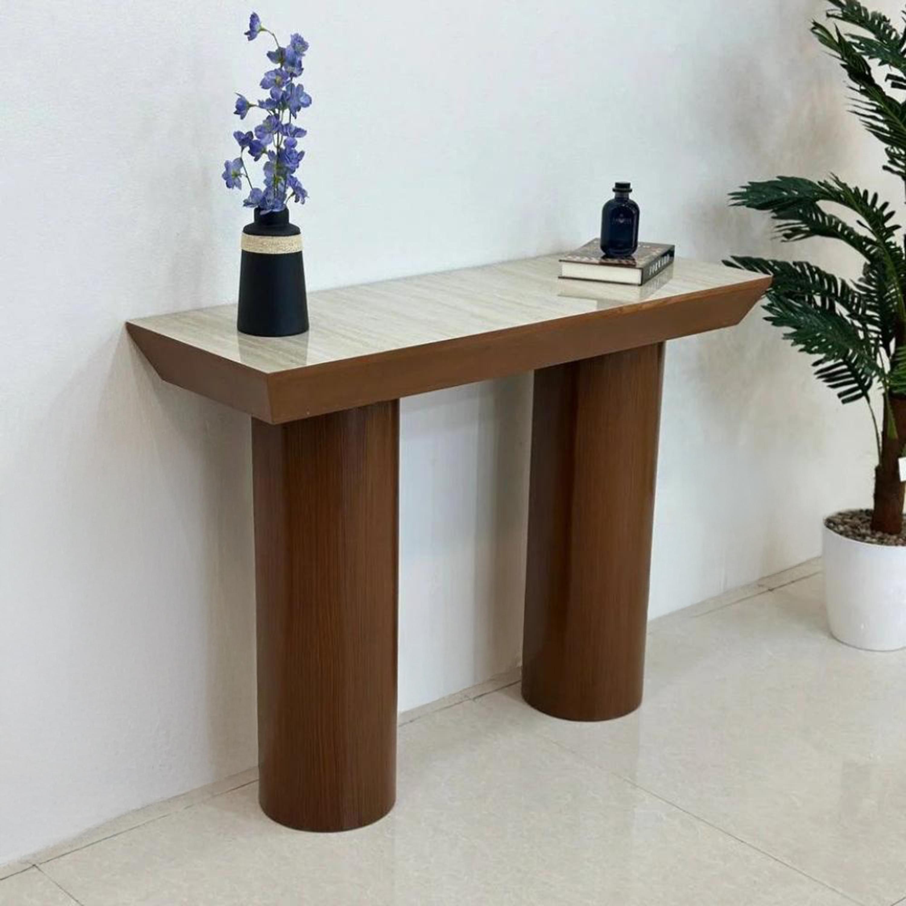 Wooden Top Console Table - 140x40x90 cms-furniture-livingroom-consoletablesandmirrors-image-1