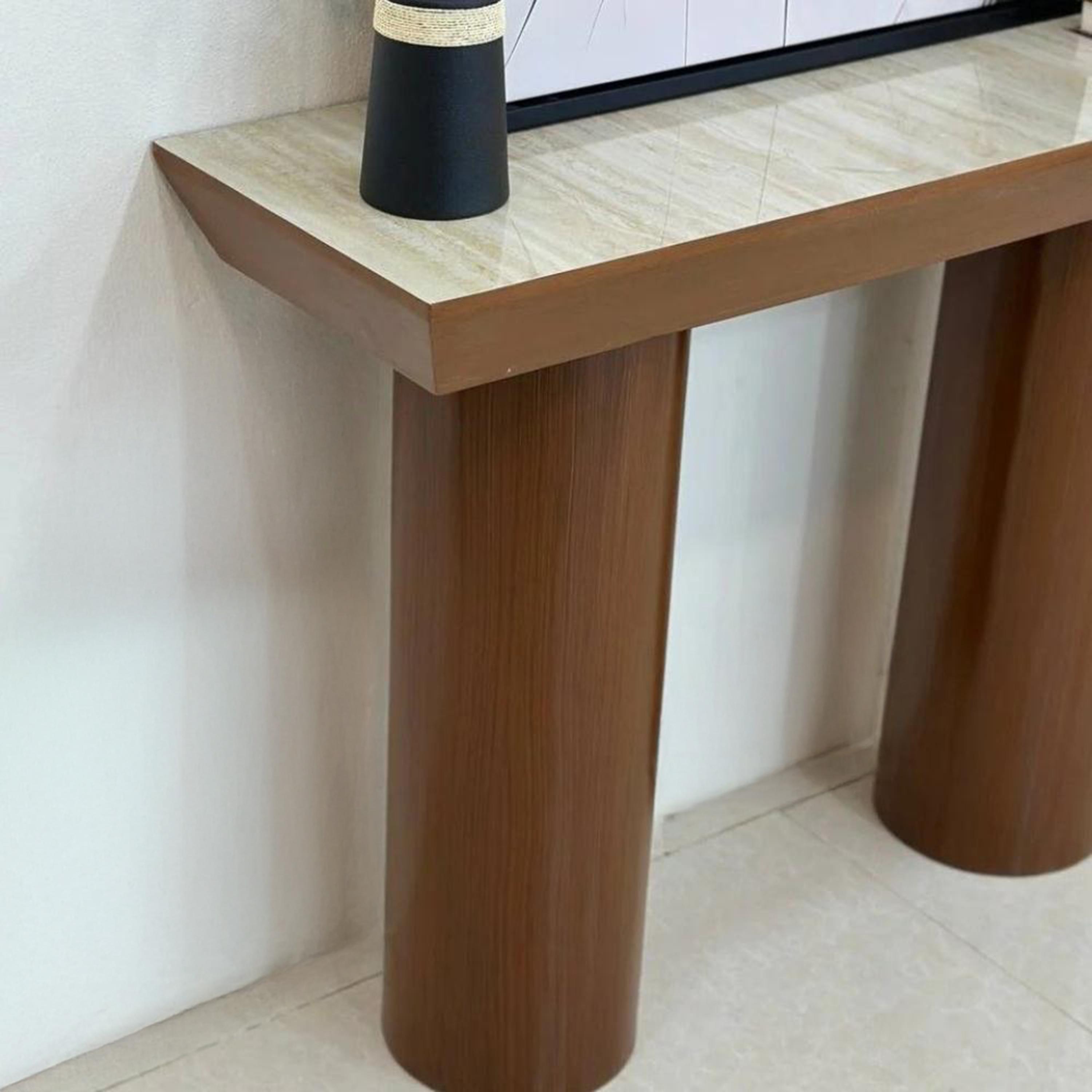 Wooden Top Console Table - 140x40x90 cms-furniture-livingroom-consoletablesandmirrors-image-4