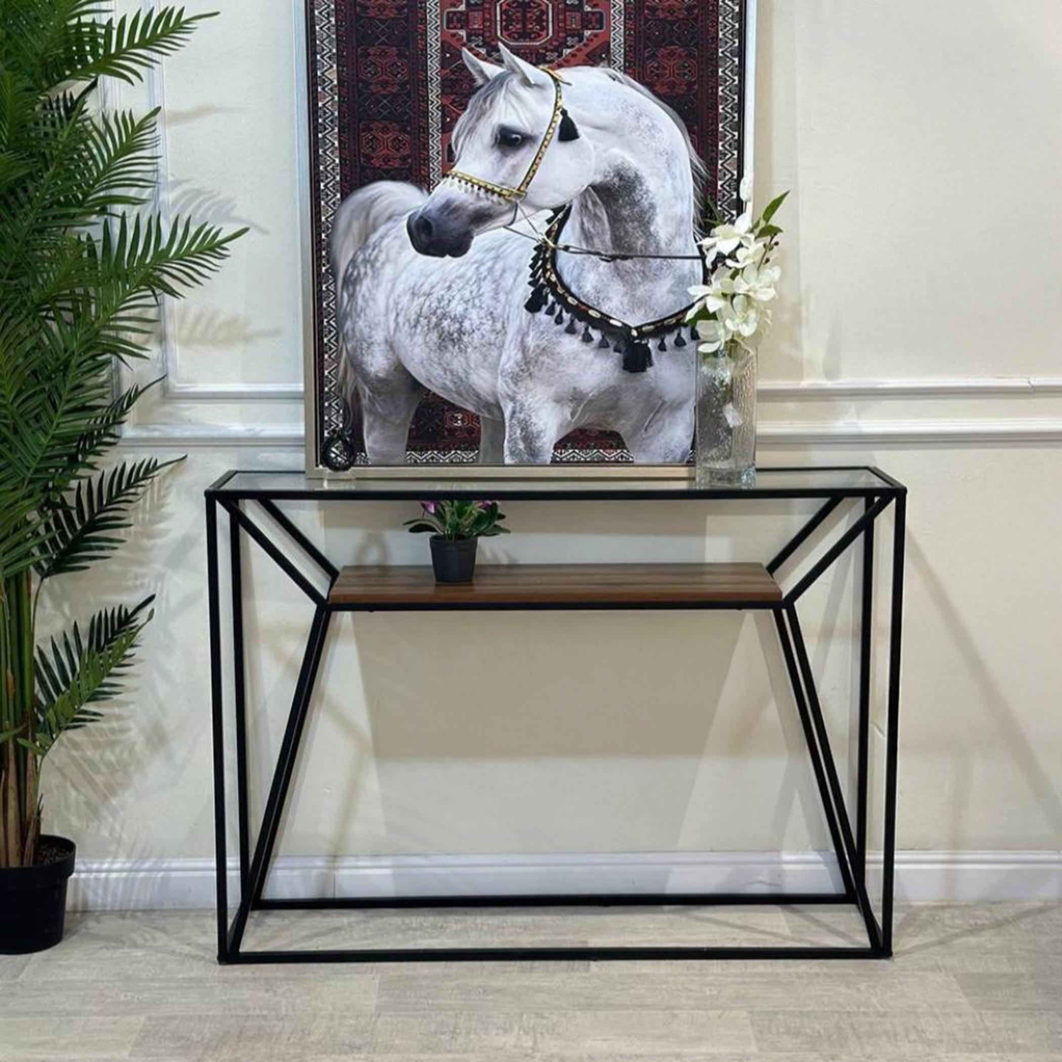 Glass Top 2-Tier Console Table-furniture-livingroom-consoletablesandmirrors-image-1
